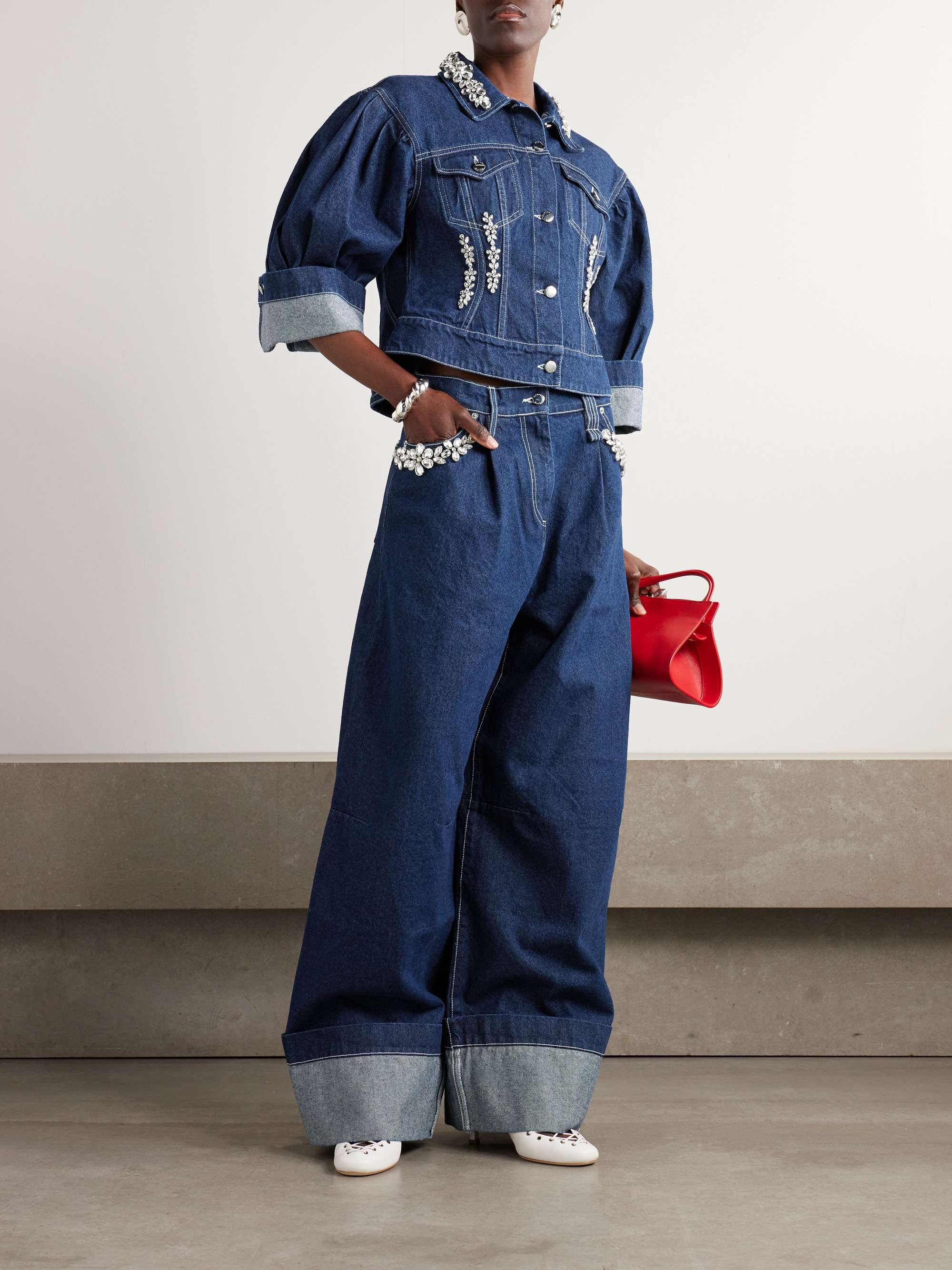 Turbo embellished denim jacket view
