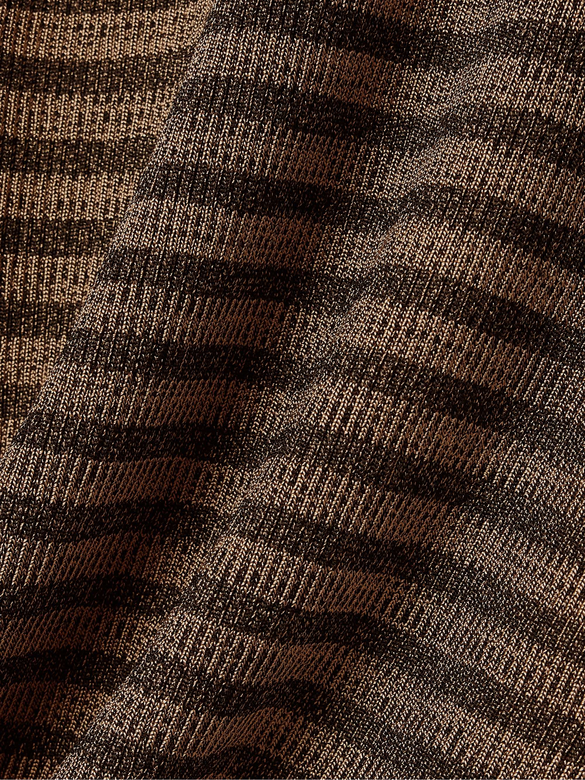 Phyllis ruffled striped ribbed-knit turtleneck sweater view