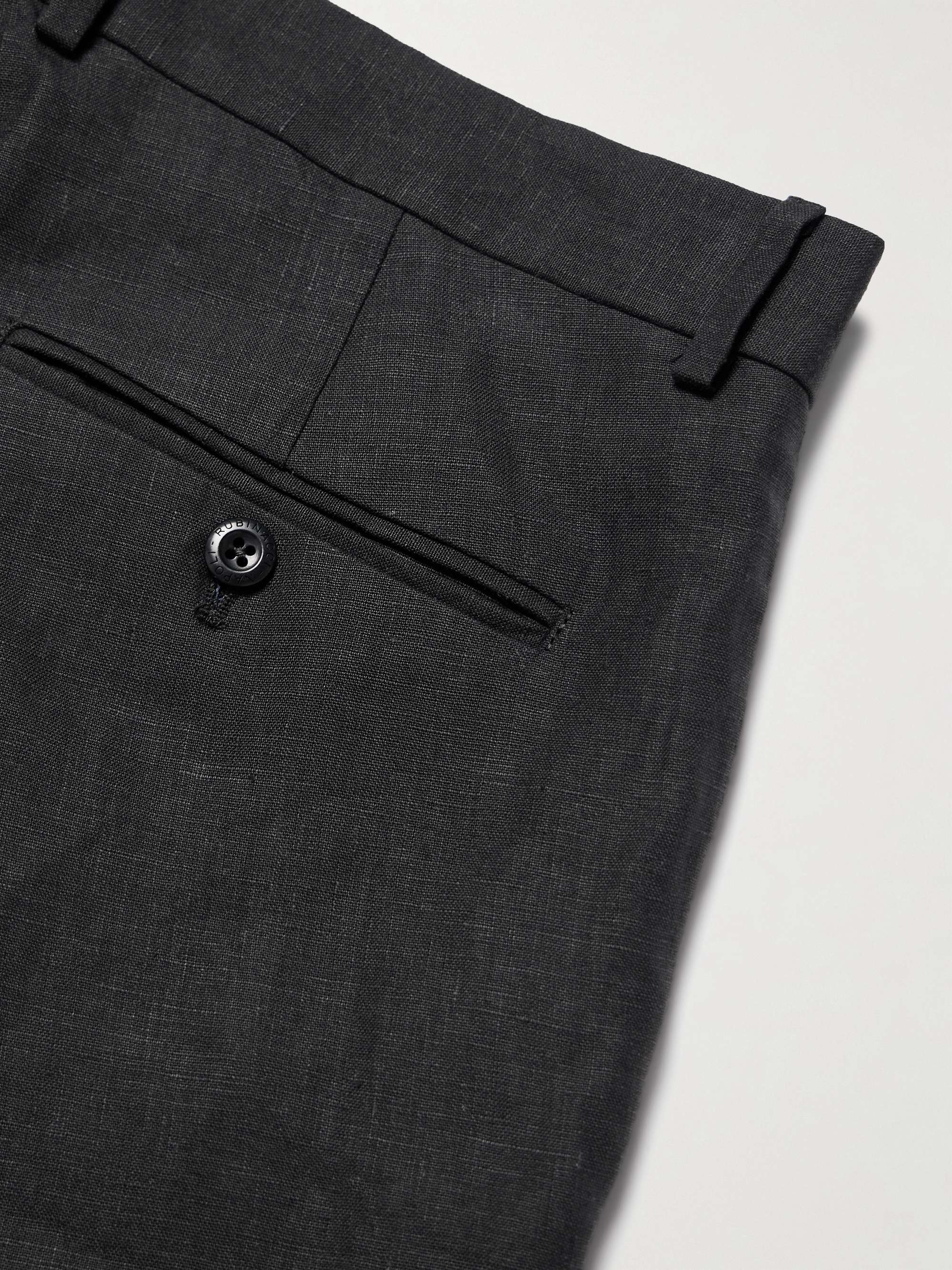 Mod Luca Slim-Fit Straight-Leg Linen Trousers view
