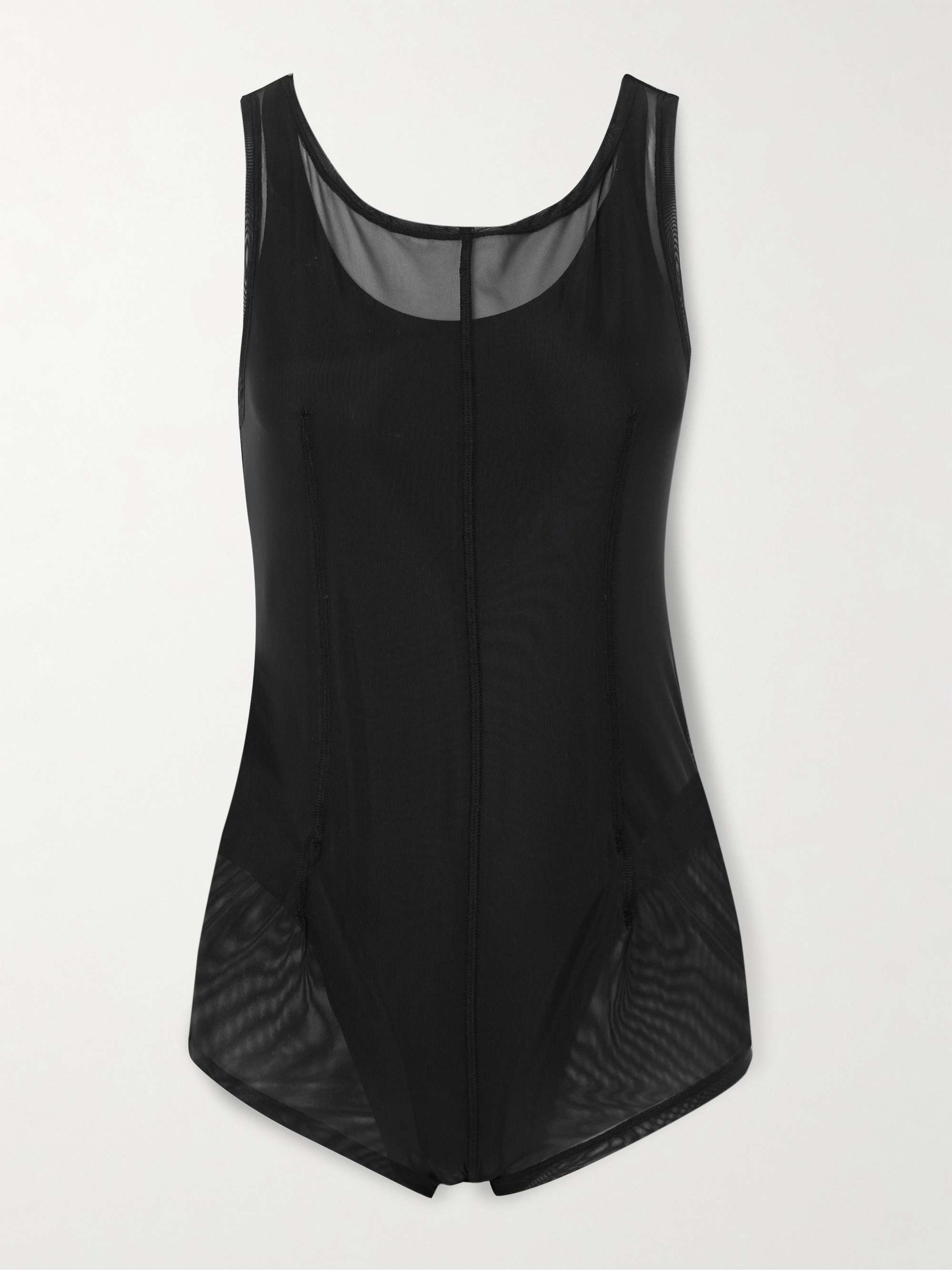 Mesh-paneled swimsuit view