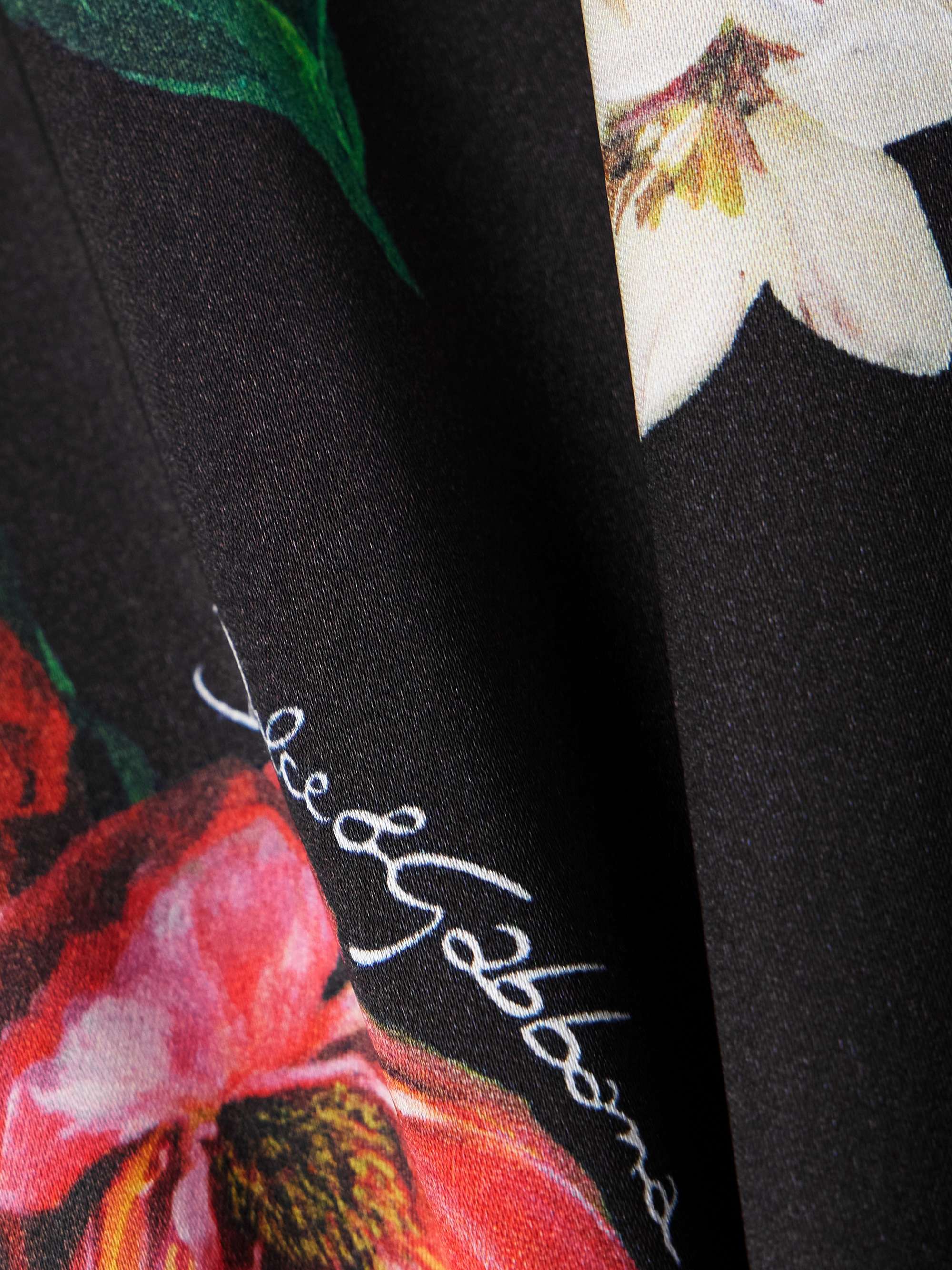 Floral-print satin midi skirt view