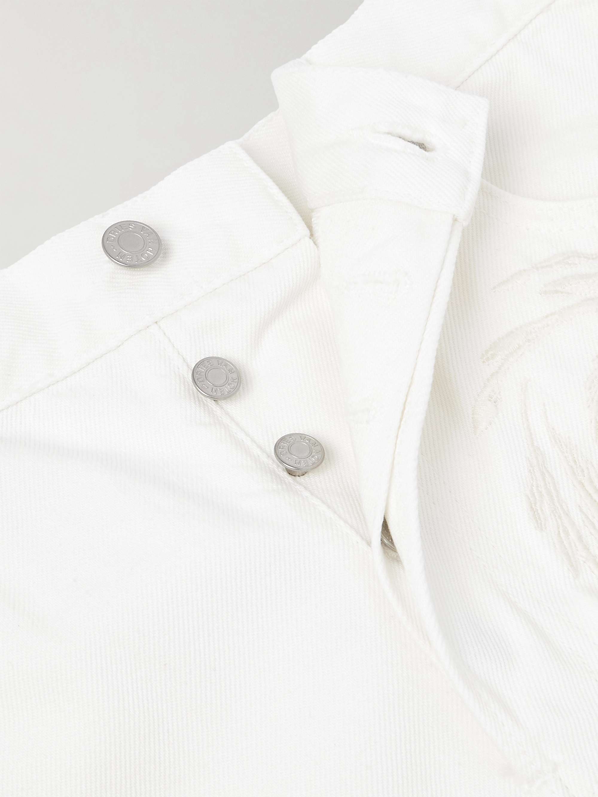 Straight-Leg Embroidered Denim Bermuda Shorts view