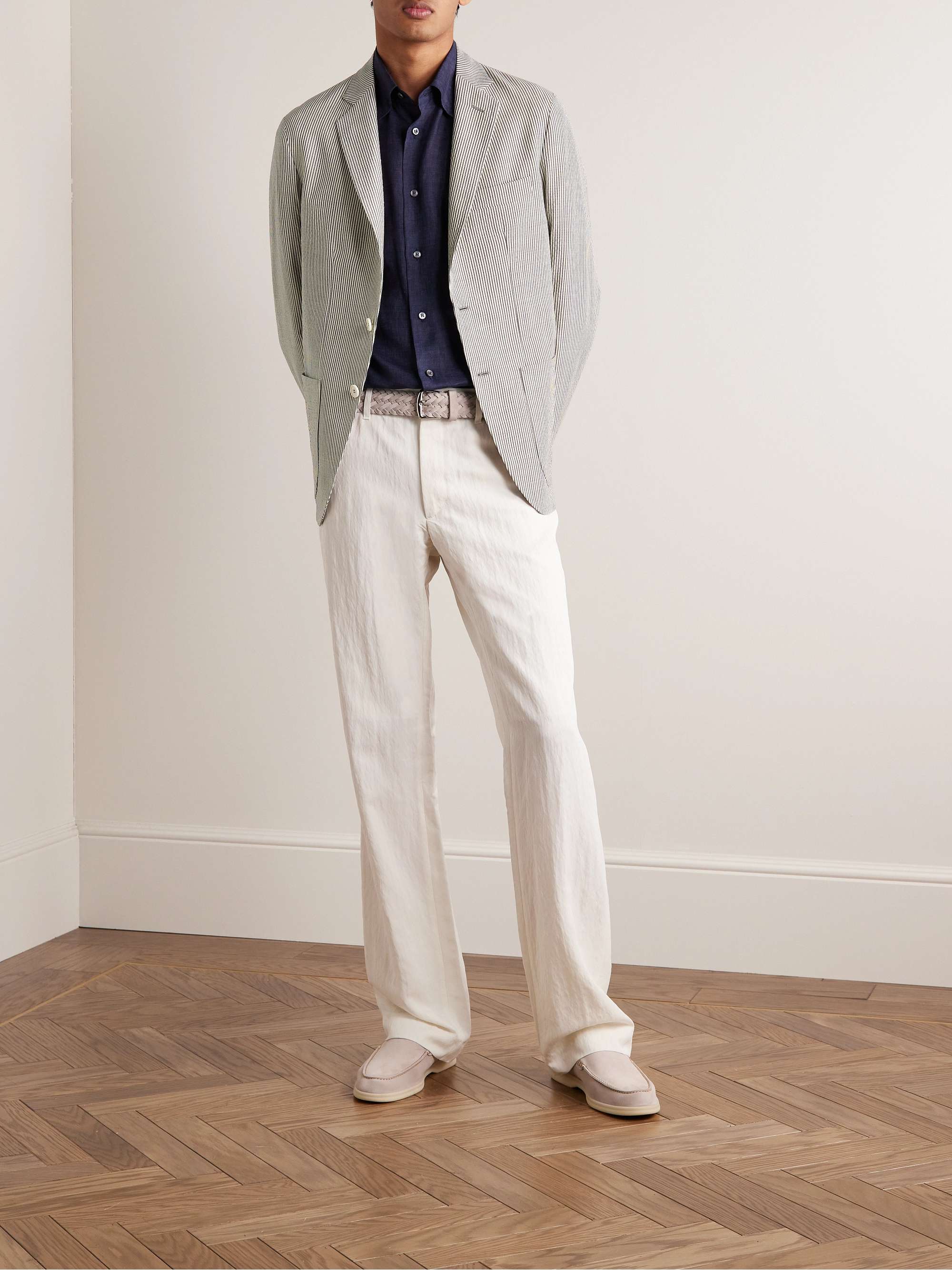 Striped Virgin Wool-Blend Blazer view