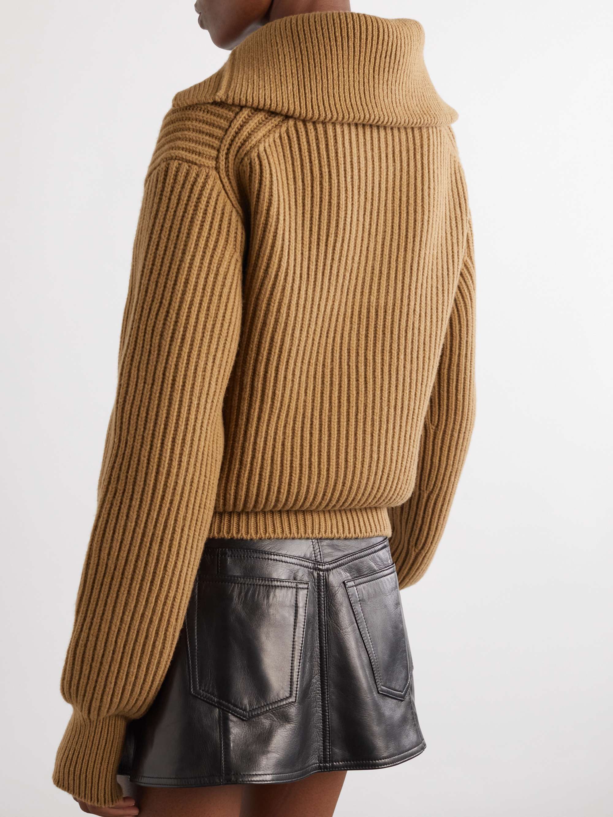 Ribbed wool and cashmere-blend sweater view