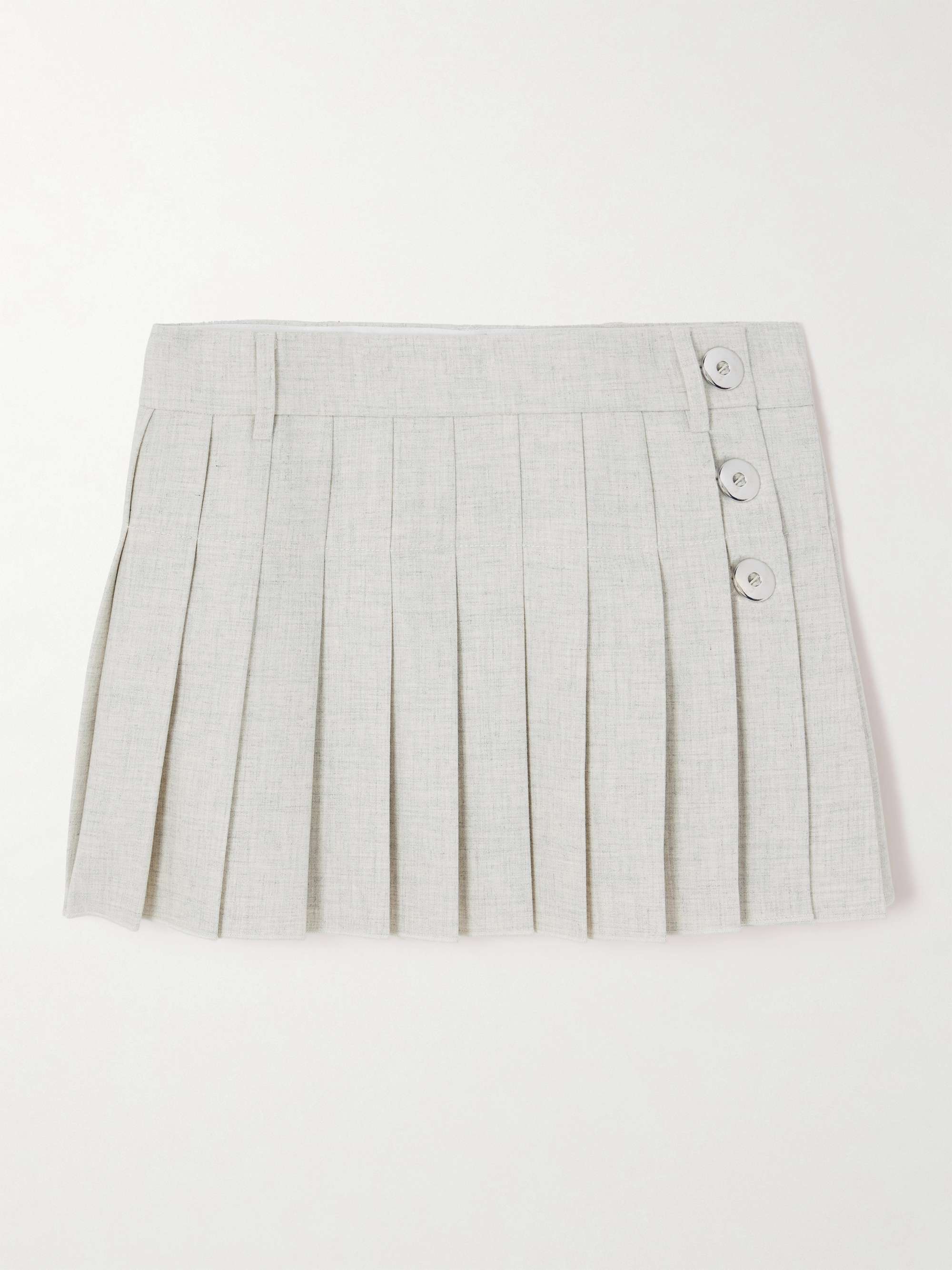 Pleated cotton and linen-blend mini skirt view