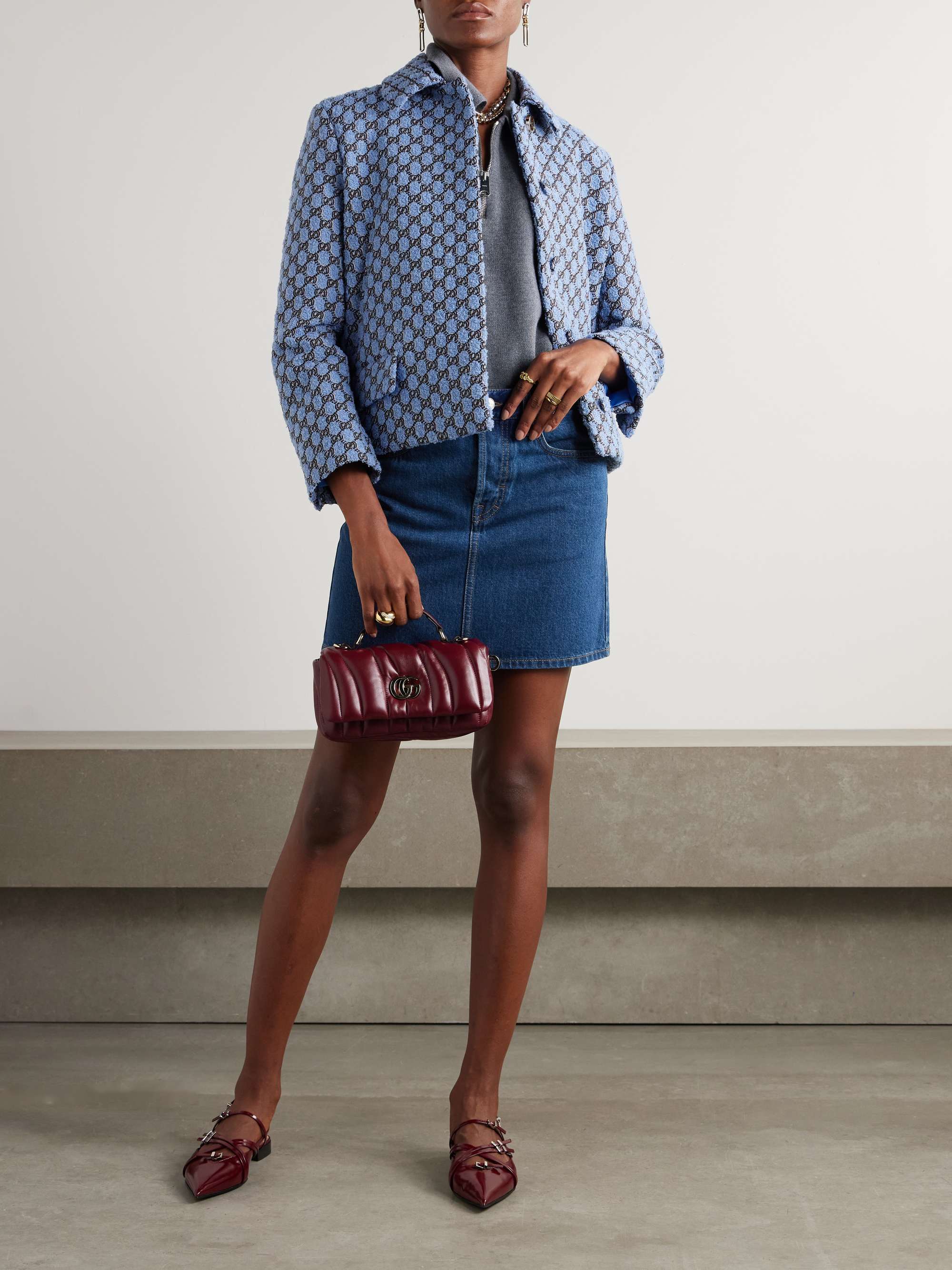 Denim mini skirt view