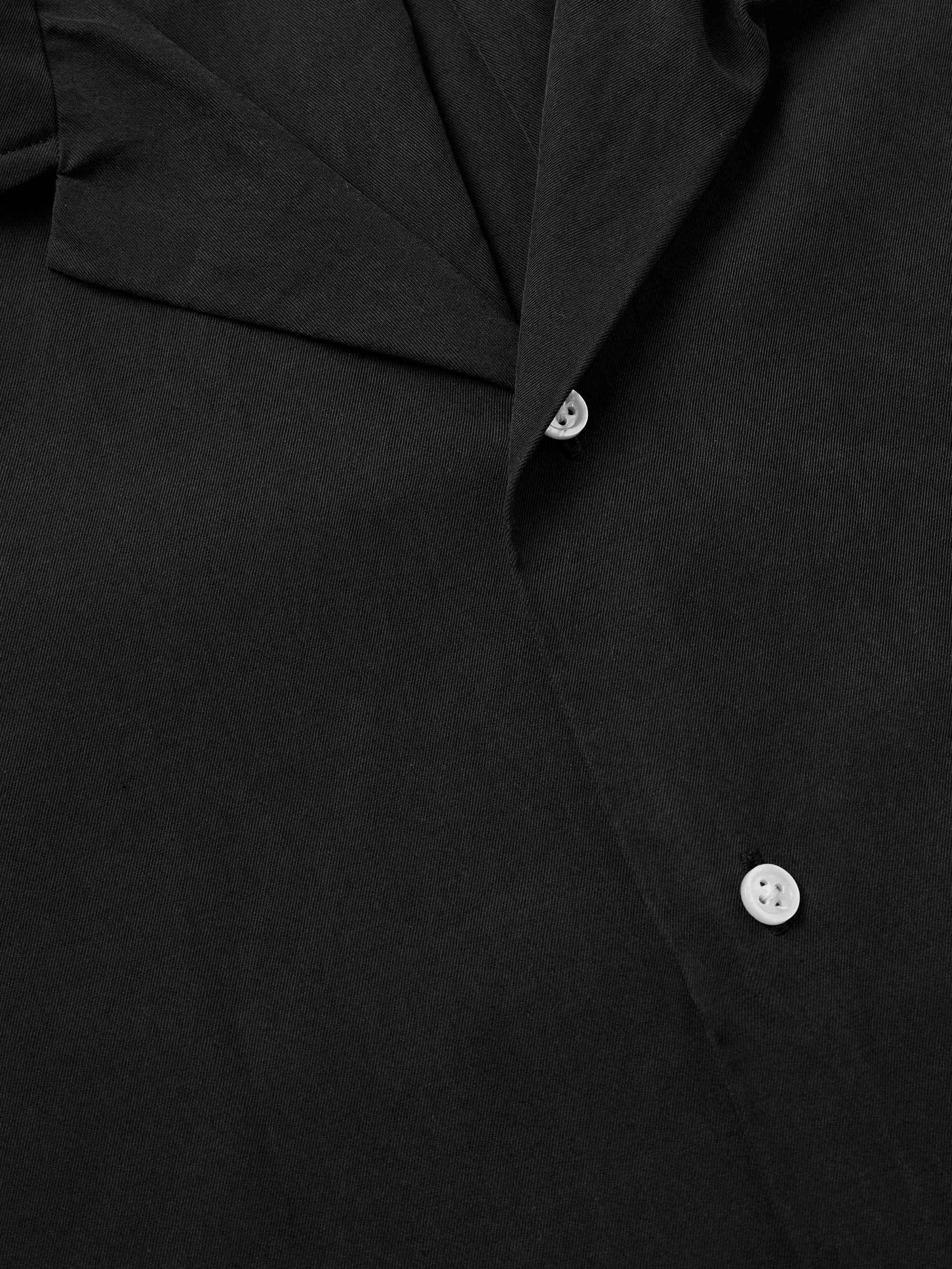Convertible-Collar Silk and Cotton-Blend Shirt view