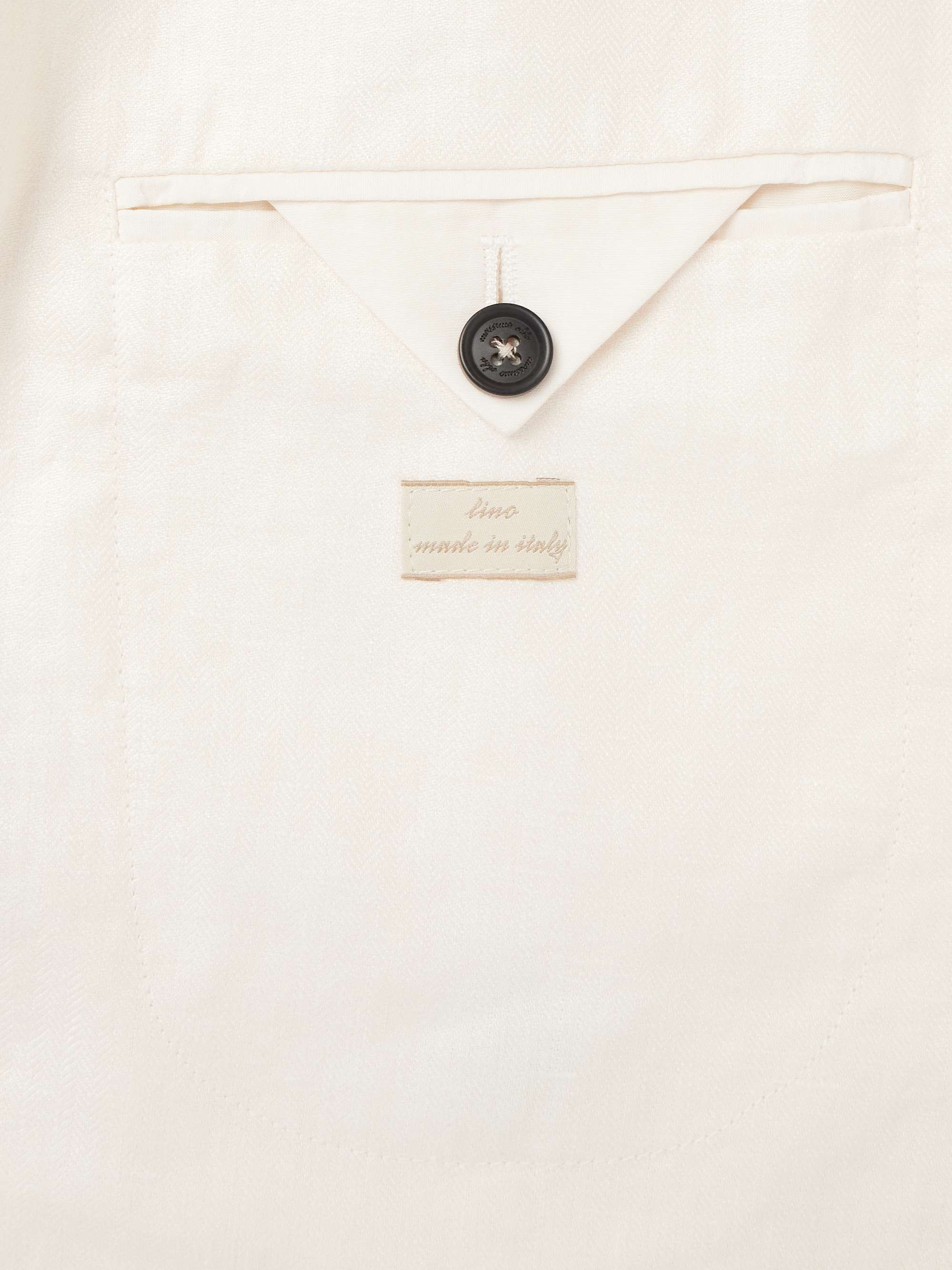 Baglietto Unstructured Herringbone Linen Blazer view