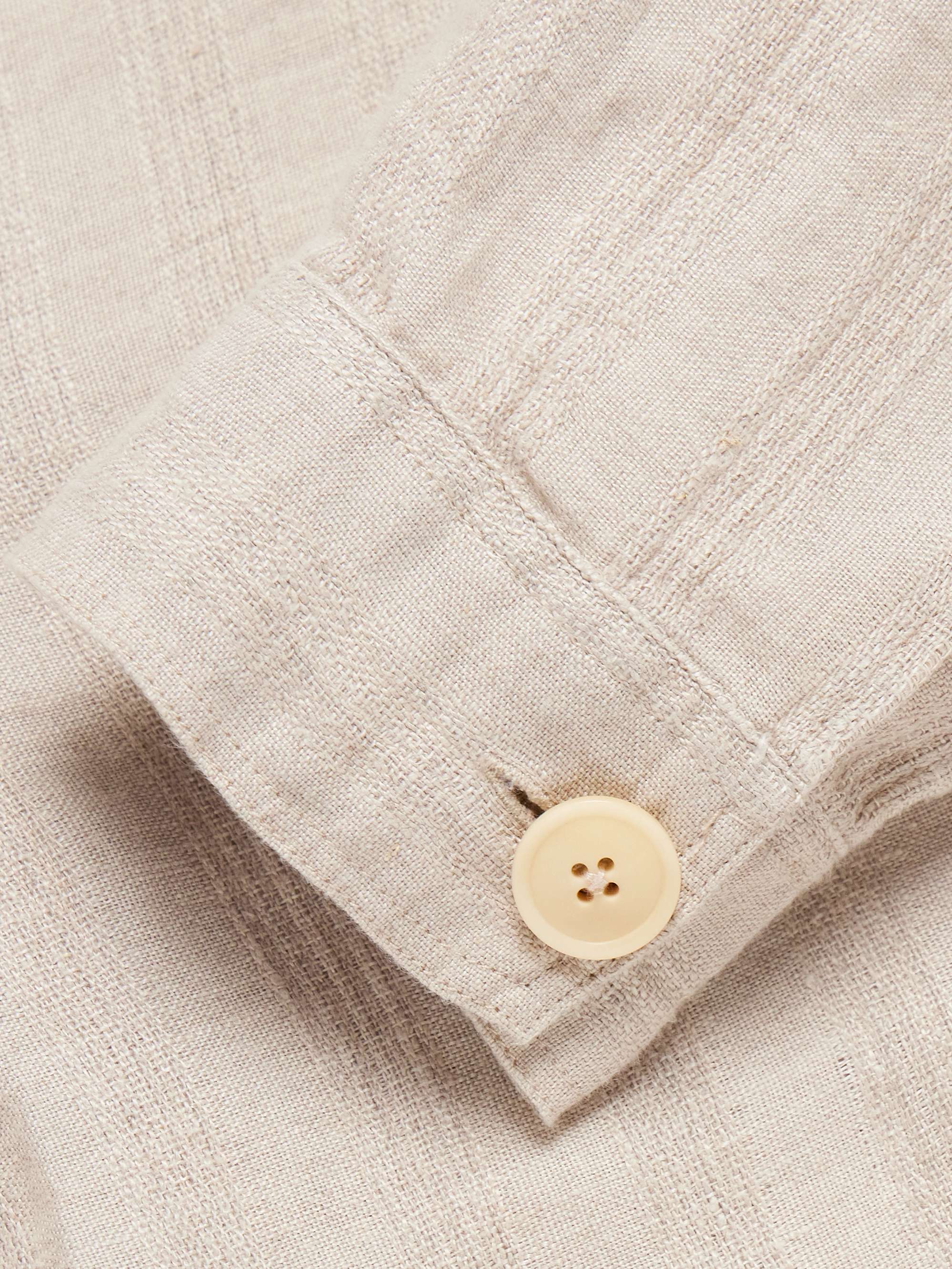 Bradwell Convertible-Collar Striped Linen Jacket view