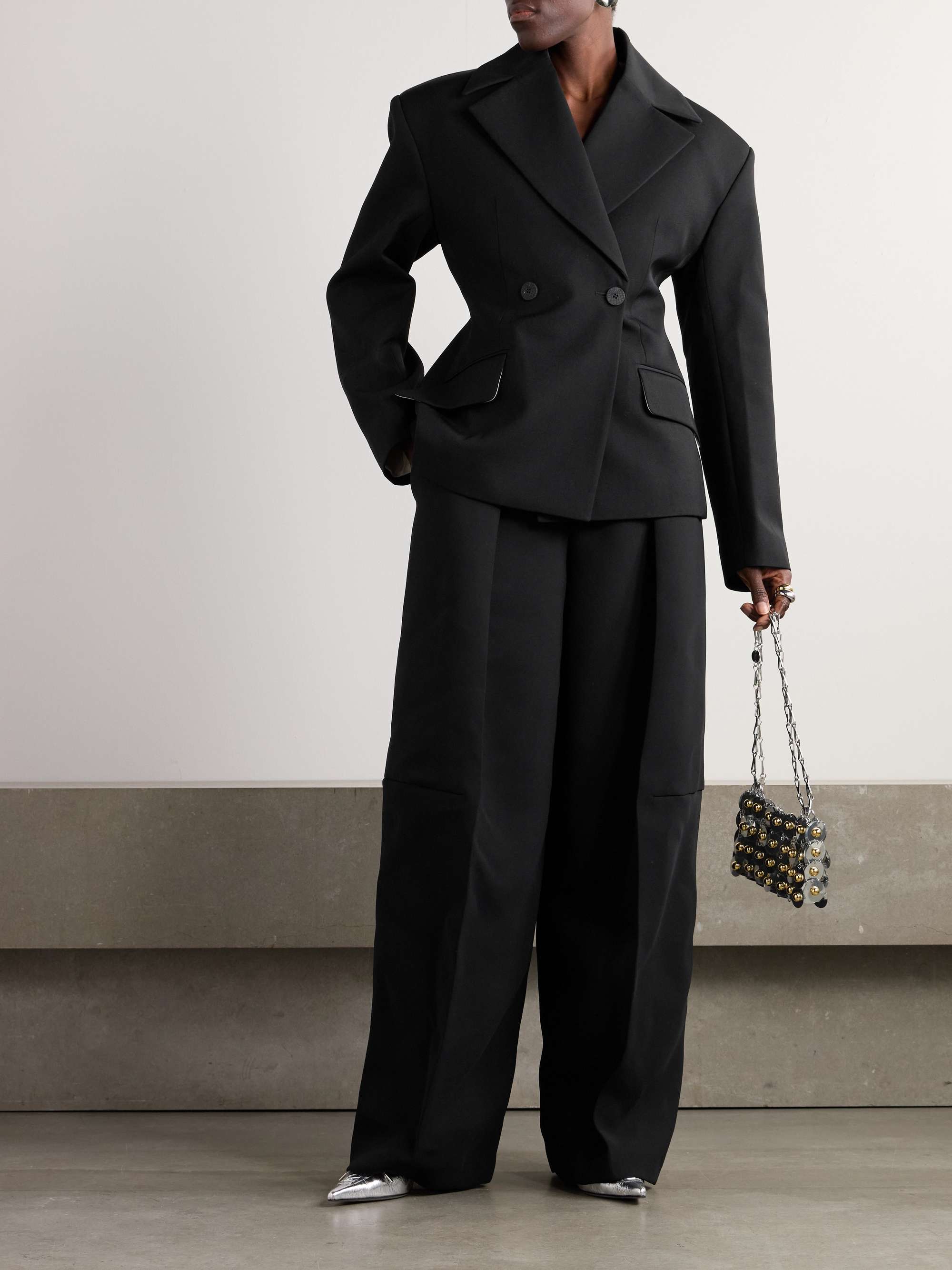 Norma oversized double-breasted wool-twill blazer view