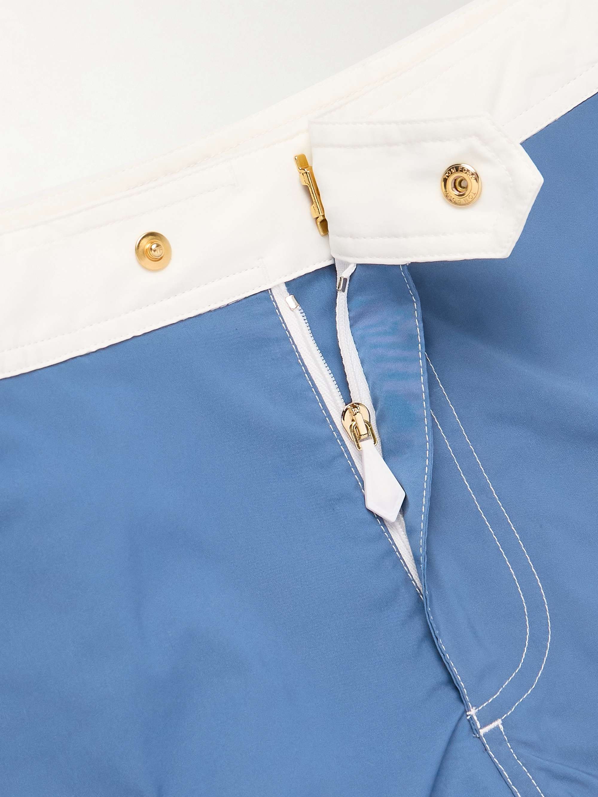 Slim-Fit Mid-Length Striped Swim Shorts view