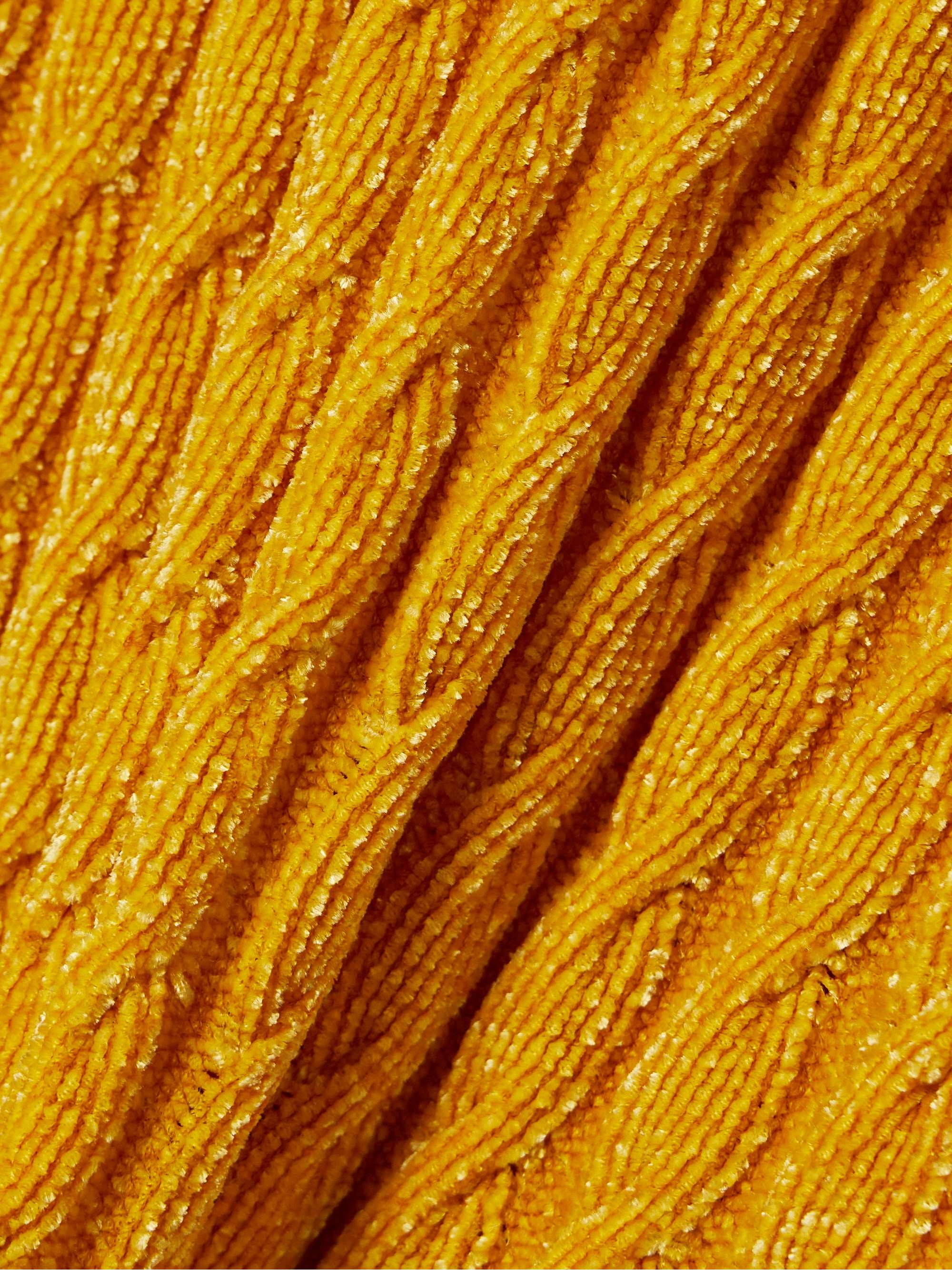 Oversized scarf-detailed cable-knit chenille sweater view