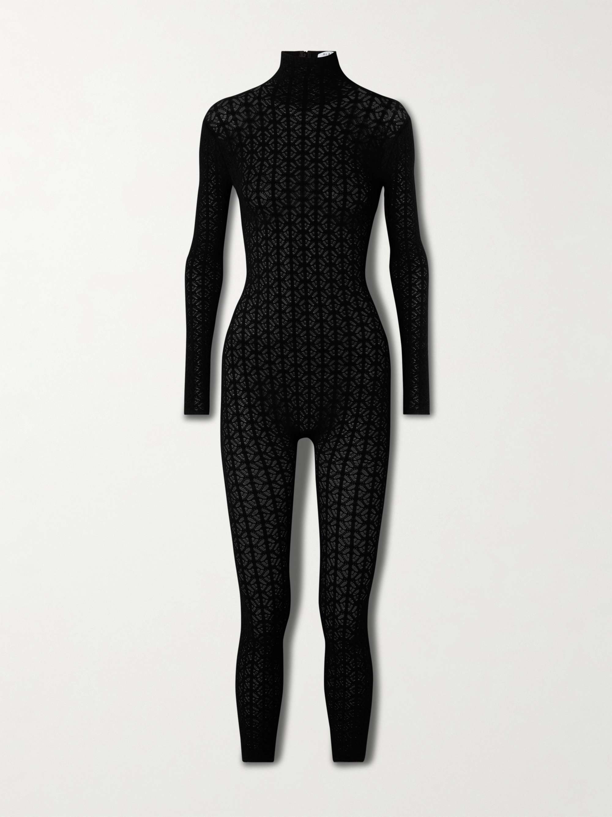 Open-knit turtleneck jumpsuit view