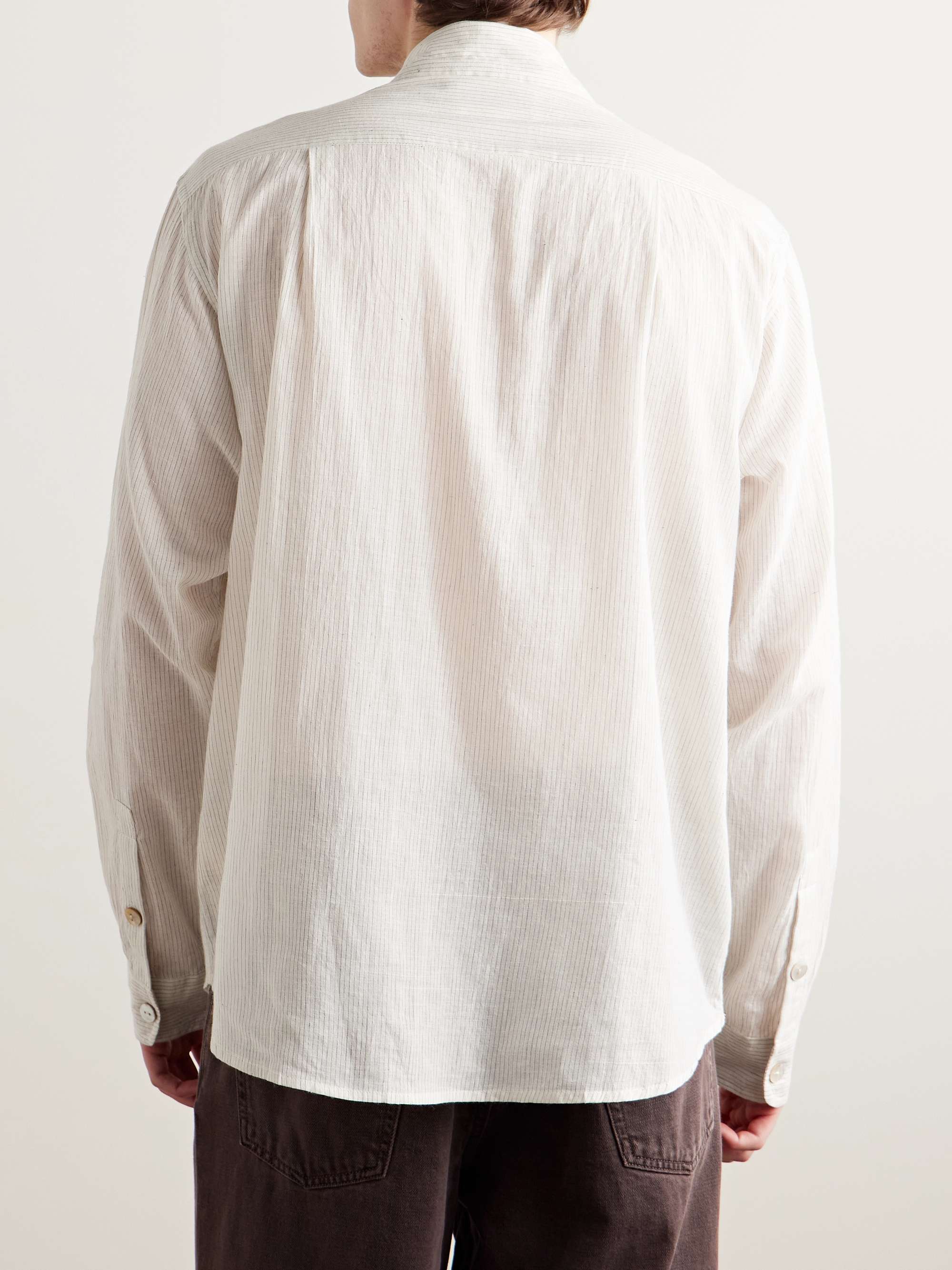 Embellished Striped Cotton-Voile Shirt view