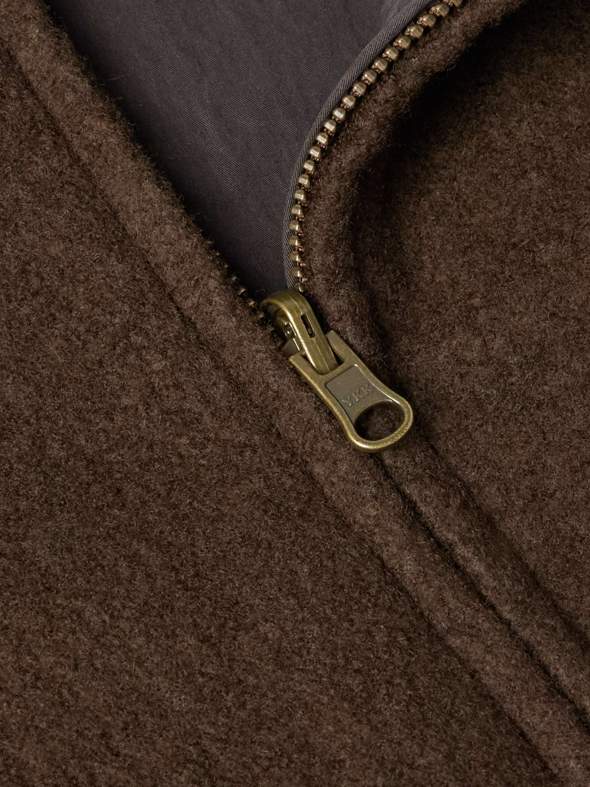 Reversible Fleece and Crinkled-Gabardine Bomber Jacket view
