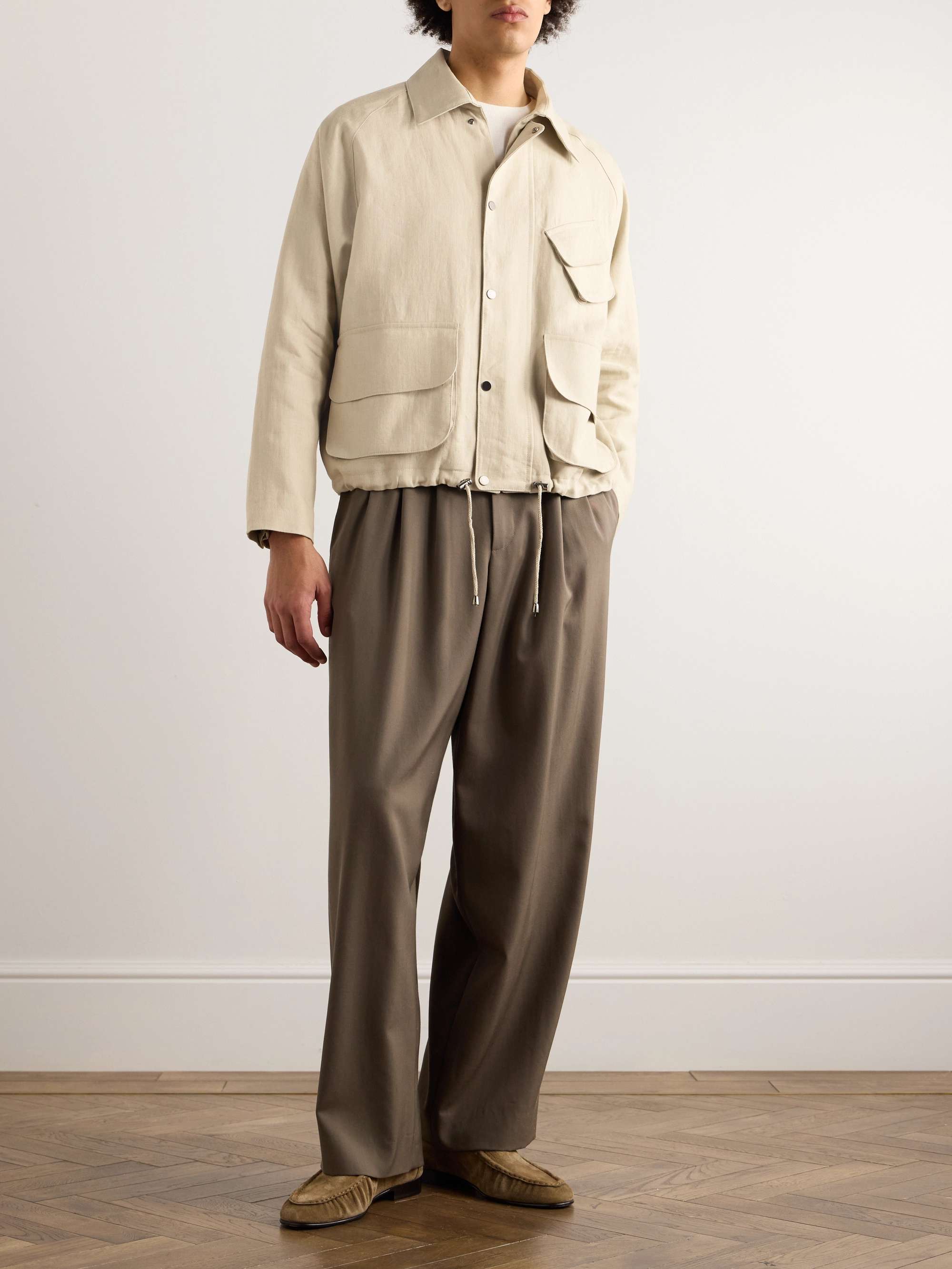 Linen-Twill Blouson Jacket view
