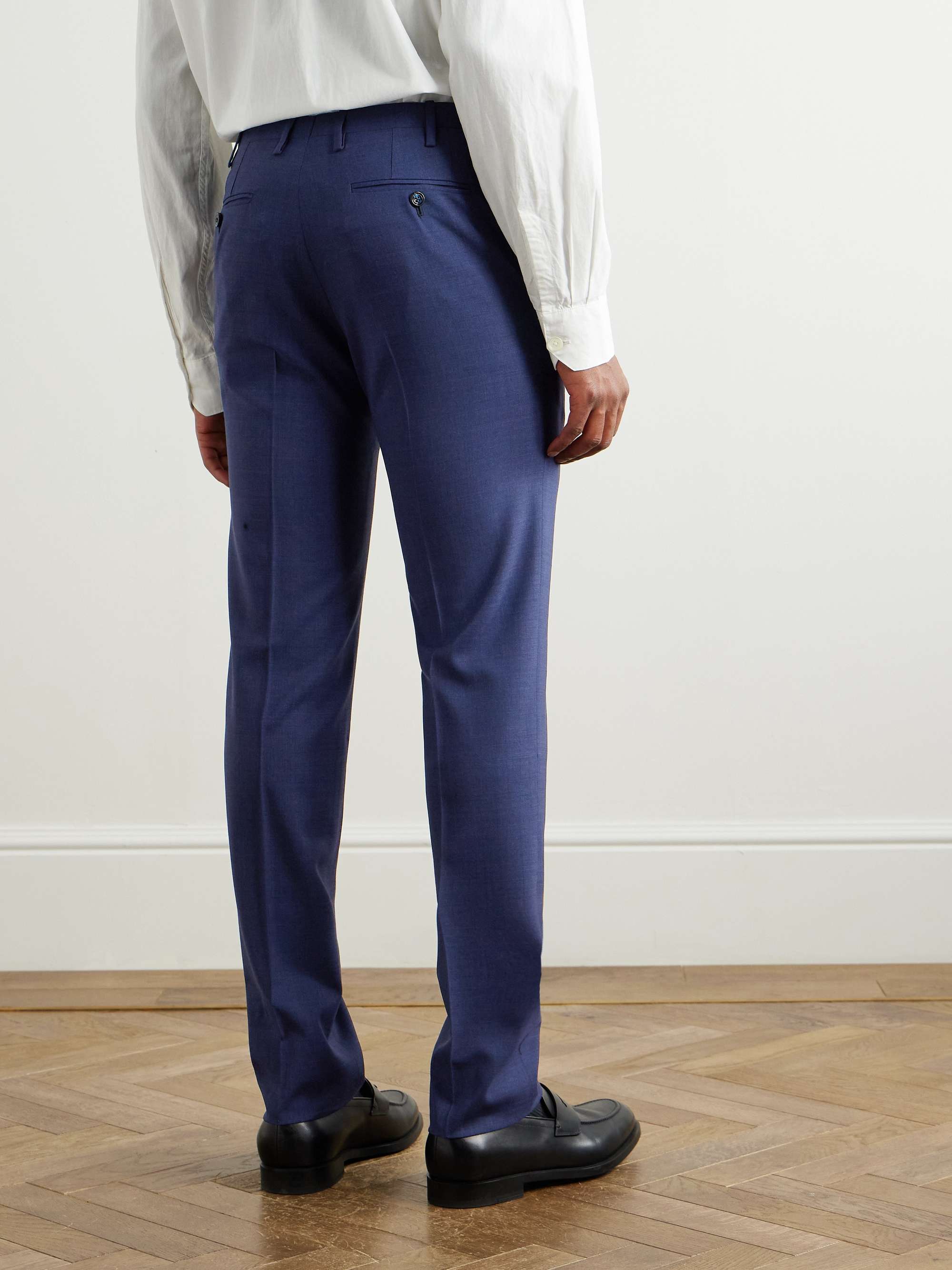 Tapered Virgin Wool Suit Trousers view