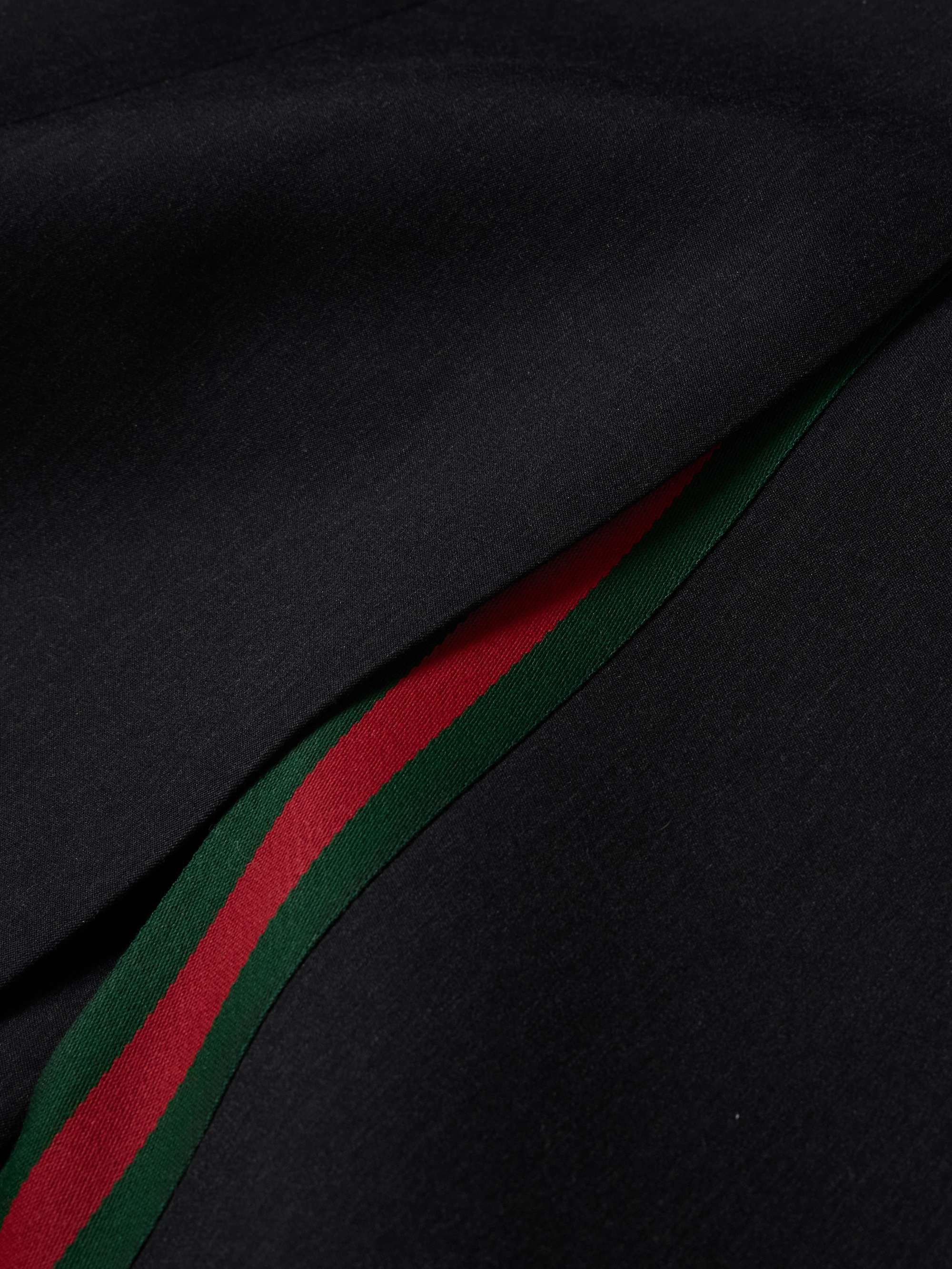 Double-Breasted Webbing-Trimmed Wool Coat view