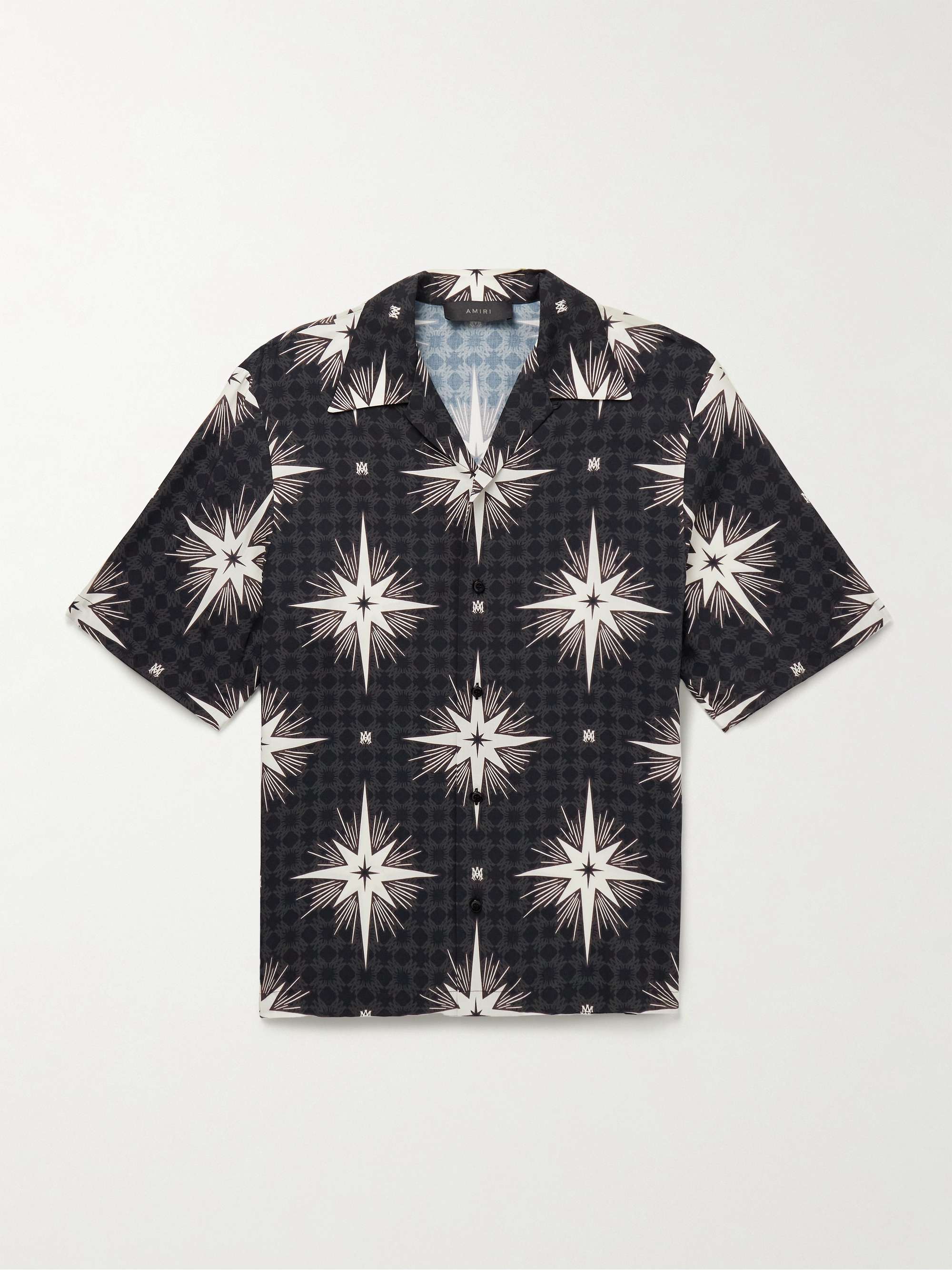 Camp-Collar Printed Voile Shirt view