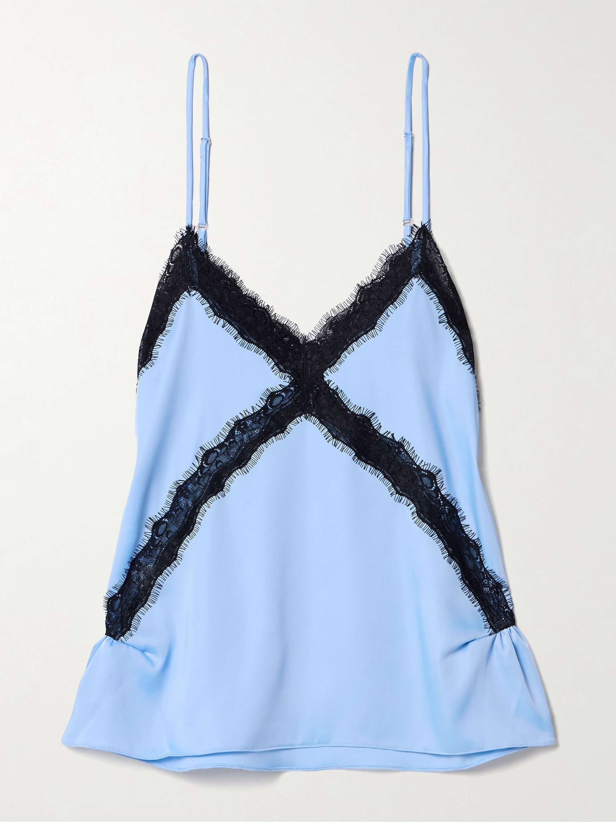 Brigitte lace-trimmed satin camisole view
