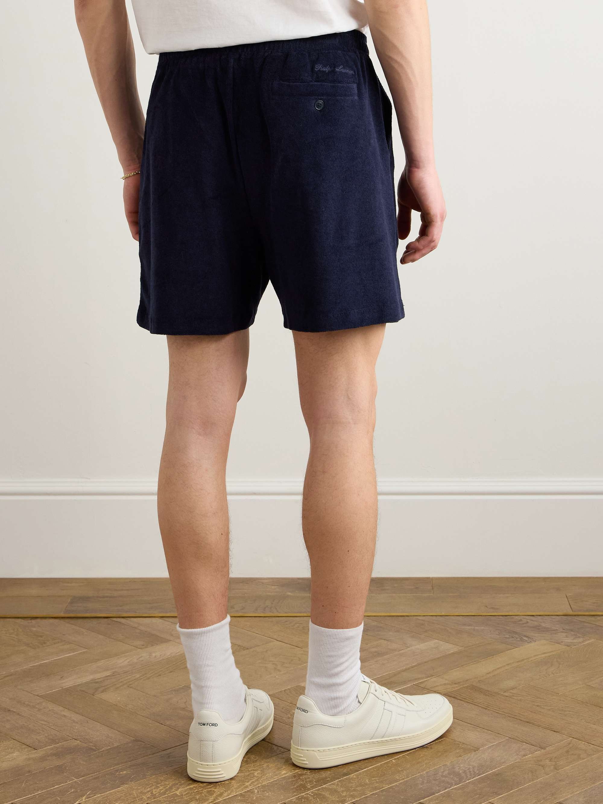Riviera Straight-Leg Cotton and Modal-Blend Terry Drawstring Shorts view