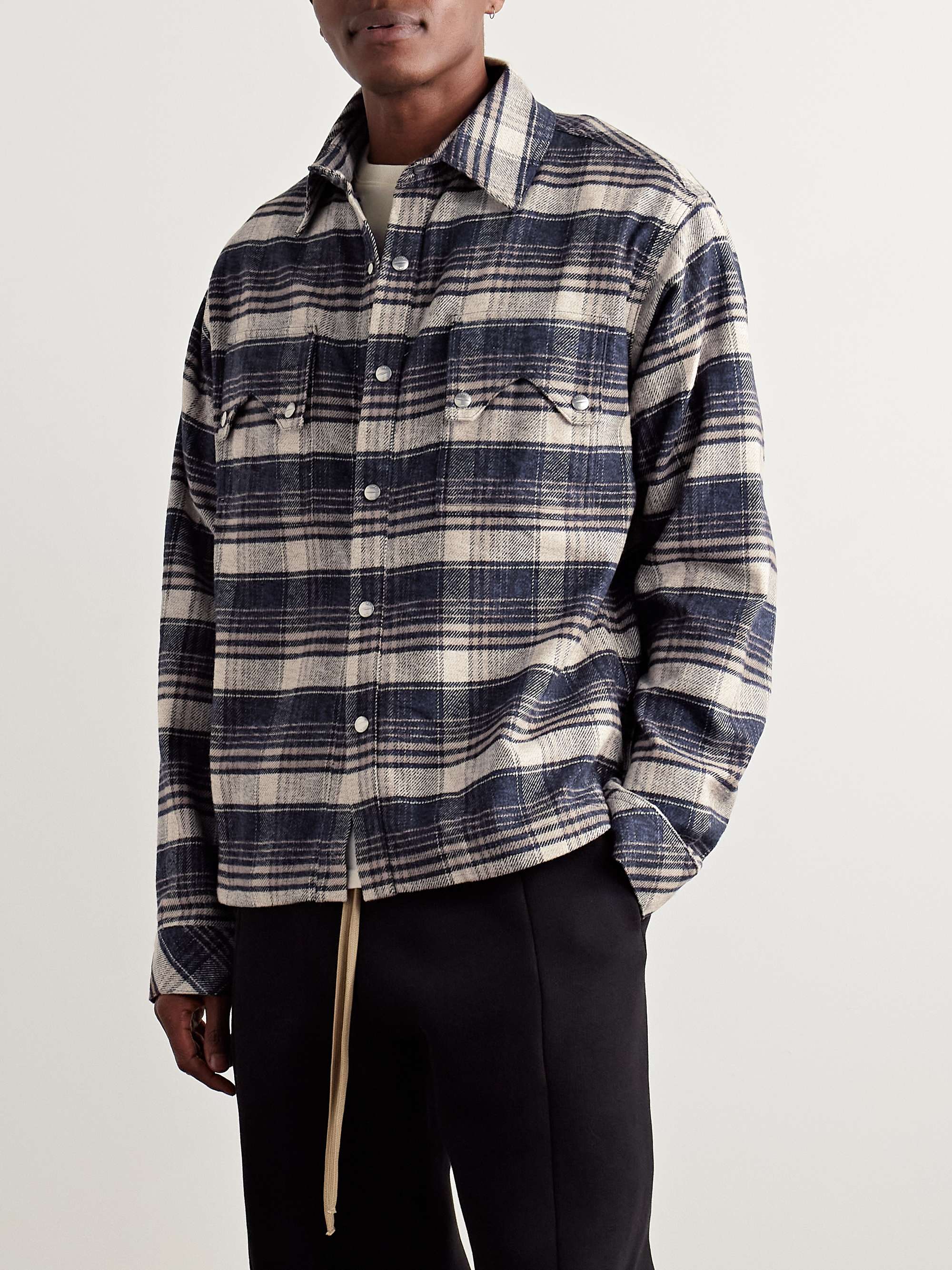 Checked Cotton-Flannel Overshirt view