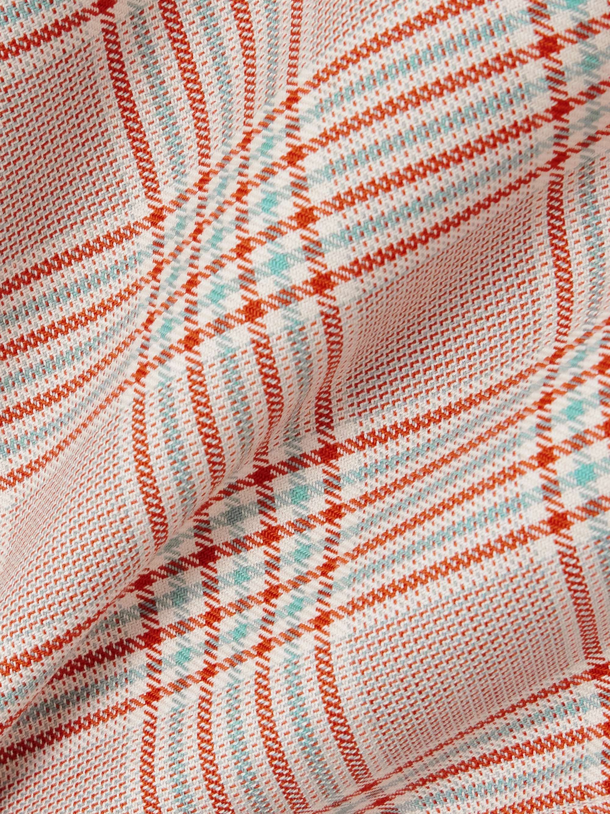 Checked cotton and wool-blend shirt view