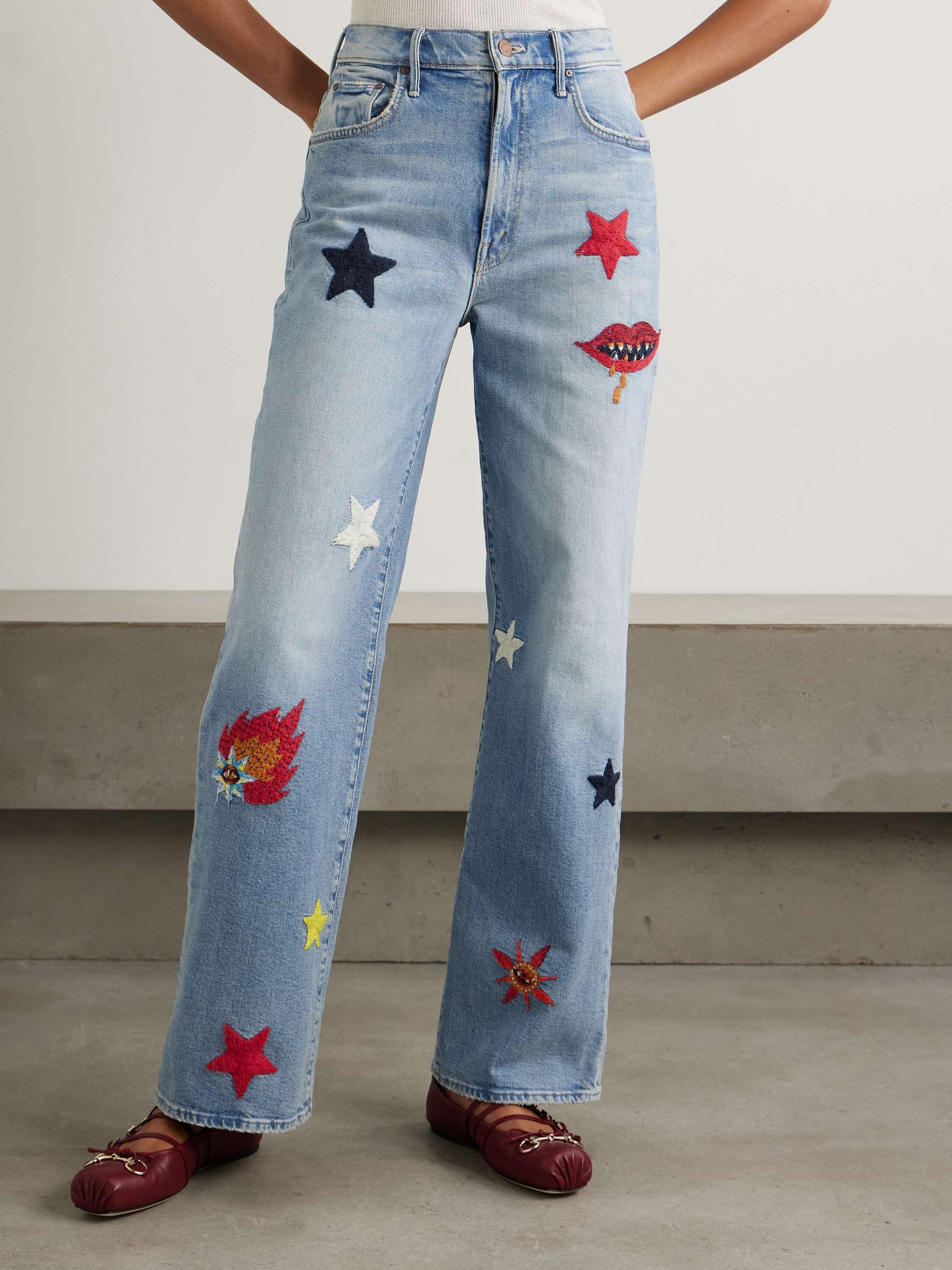 + La DoubleJ The Maven Sneak embroidered high-rise straight-leg jeans view