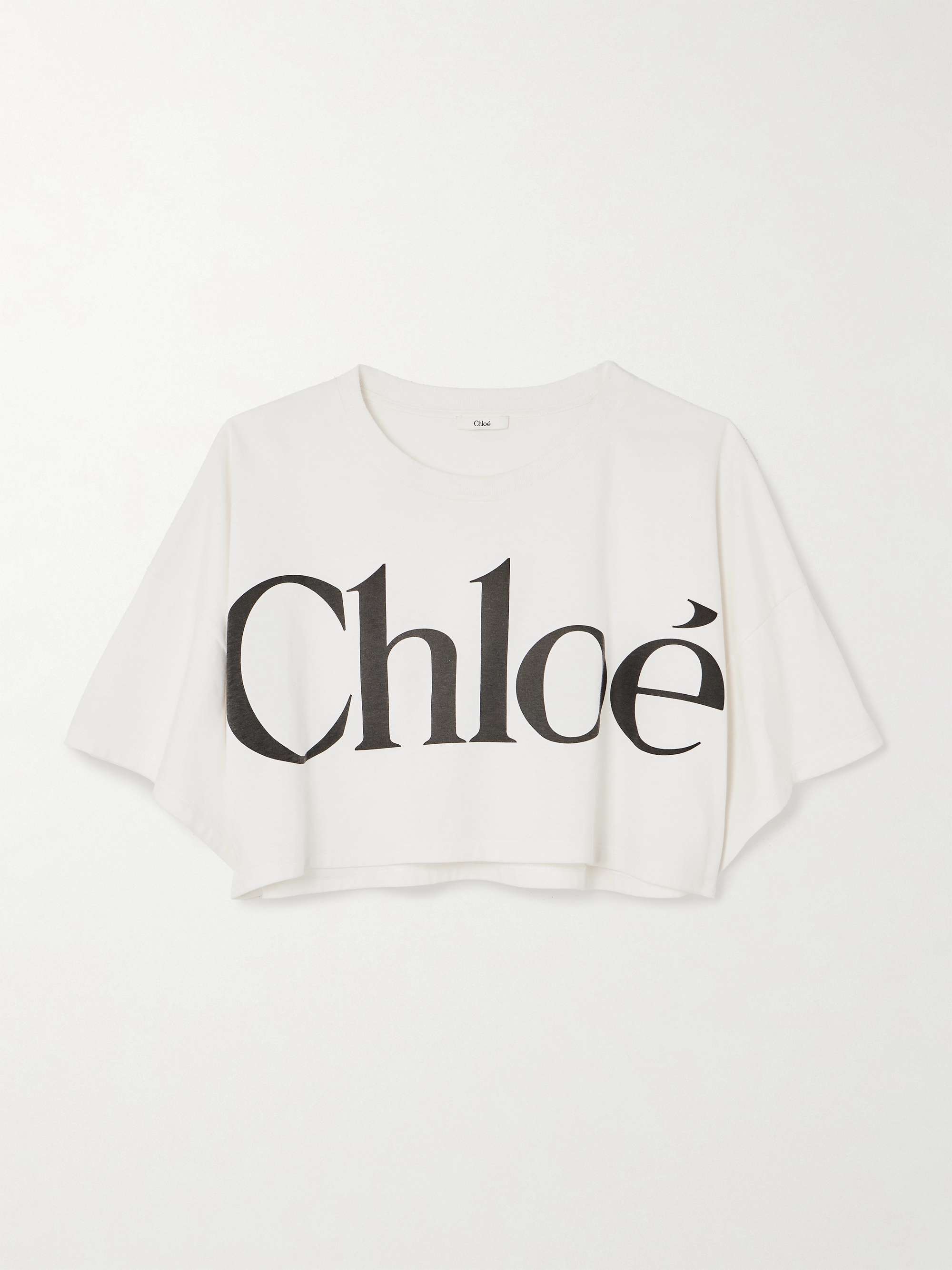 Oversized cropped printed cotton-jersey T-shirt view