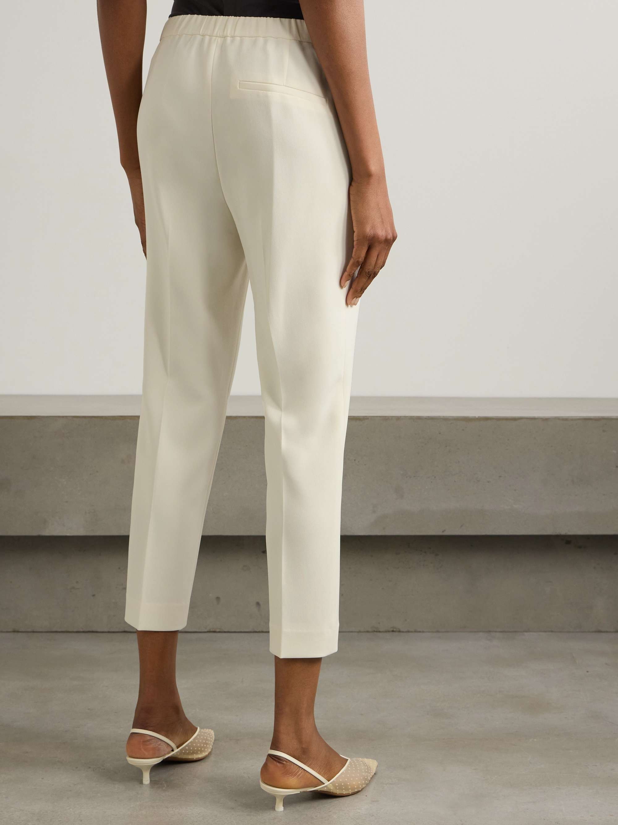 Treeca crepe cropped slim-leg pants view