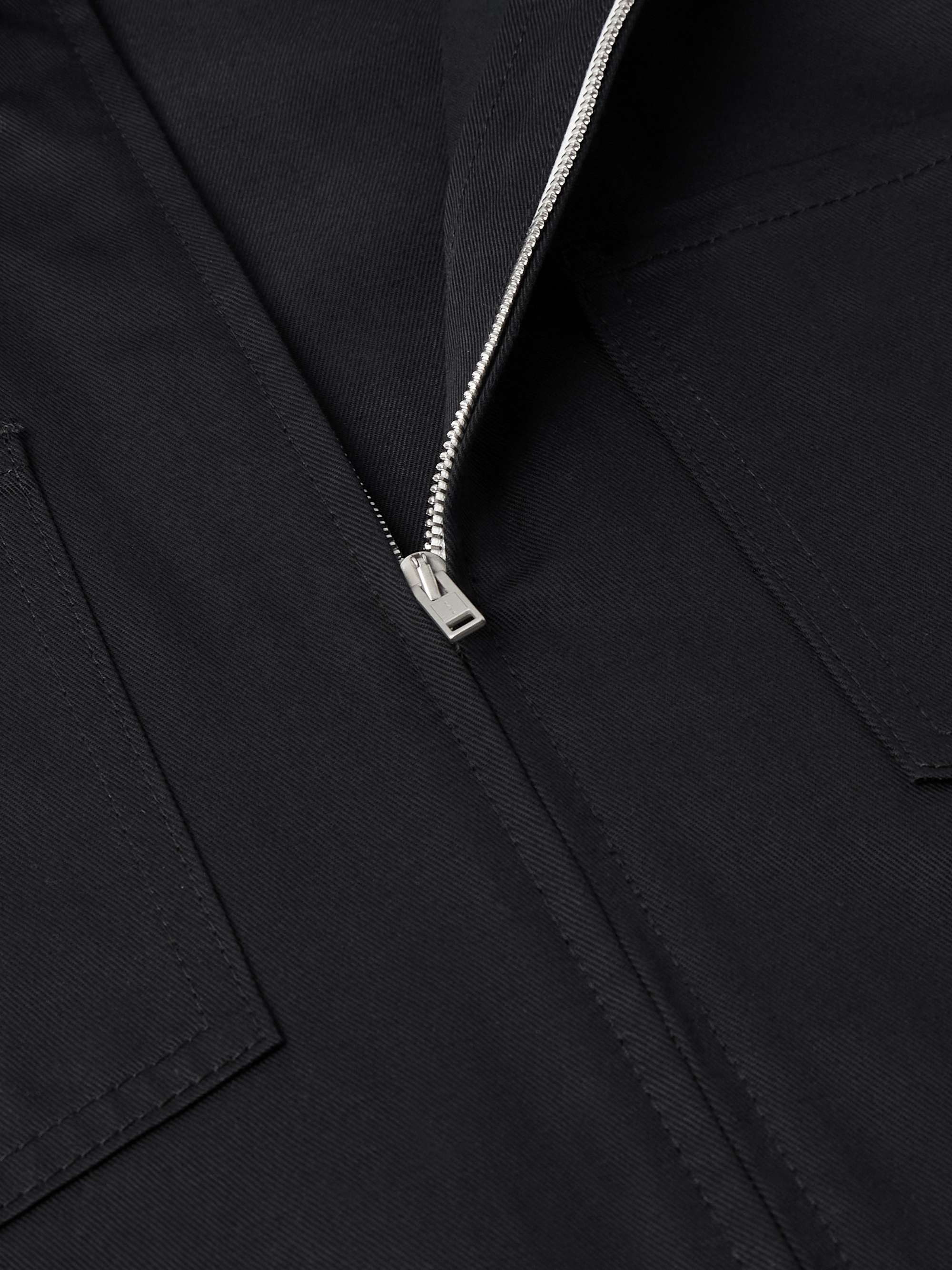 Logo-Embroidered Cotton-Gabardine Overshirt view