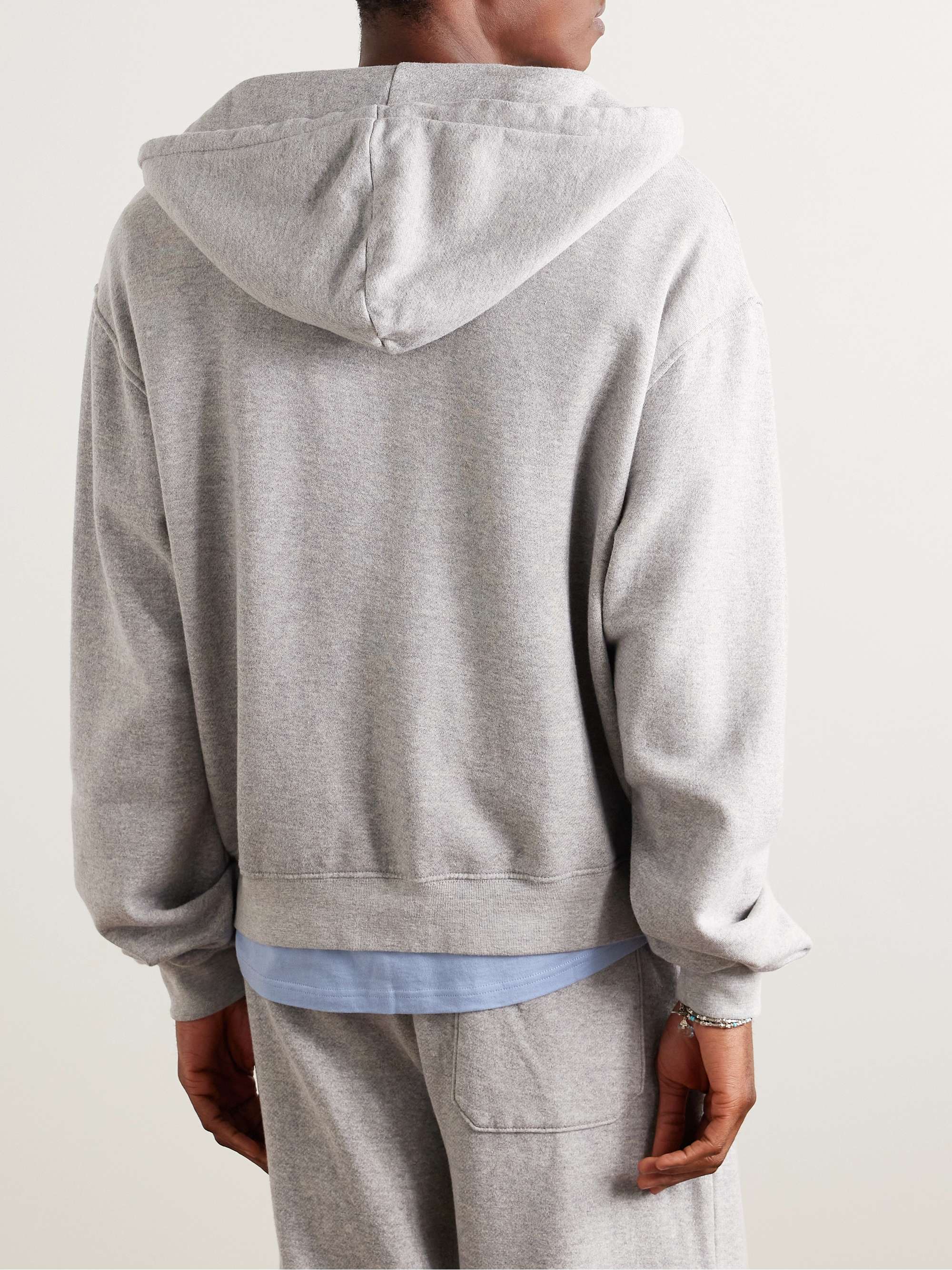 Daily Logo-Embroidered Cotton and Cashmere-Blend Zip-Up Hoodie view
