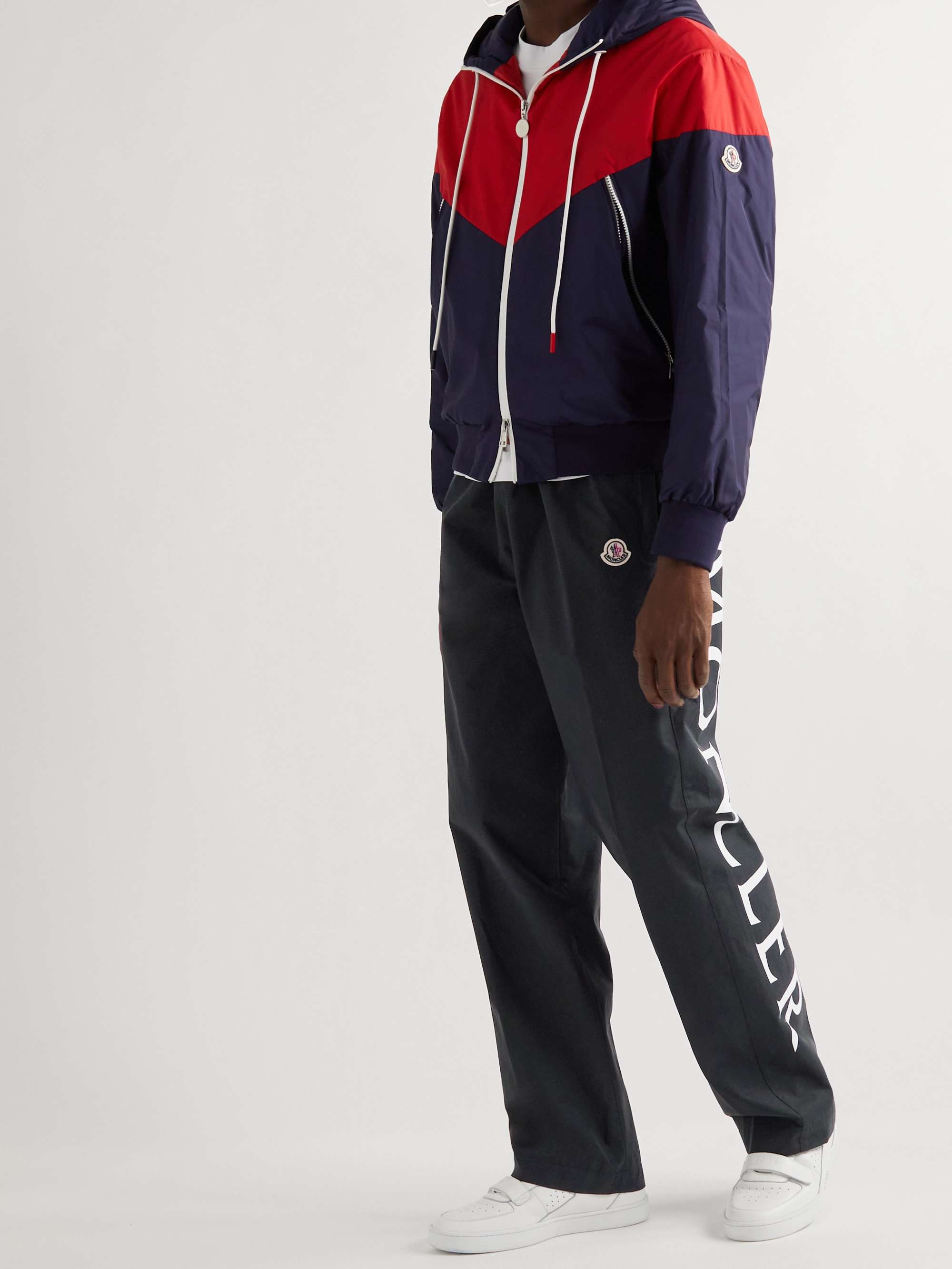 Straight-Leg Logo-Print Cotton-Blend Shell Track Pants view