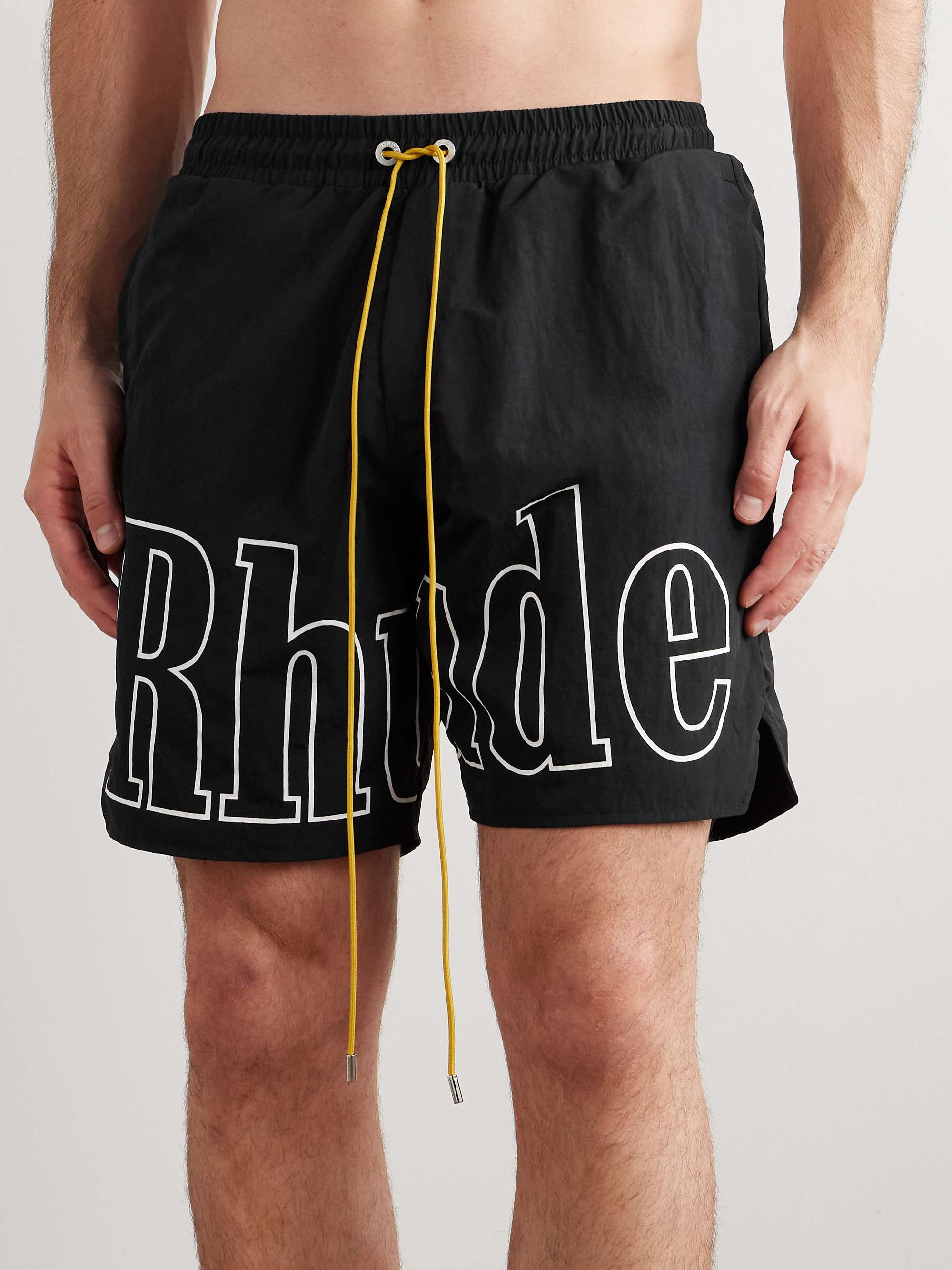 Straight-Leg Logo-Print Nylon Drawstring Shorts view