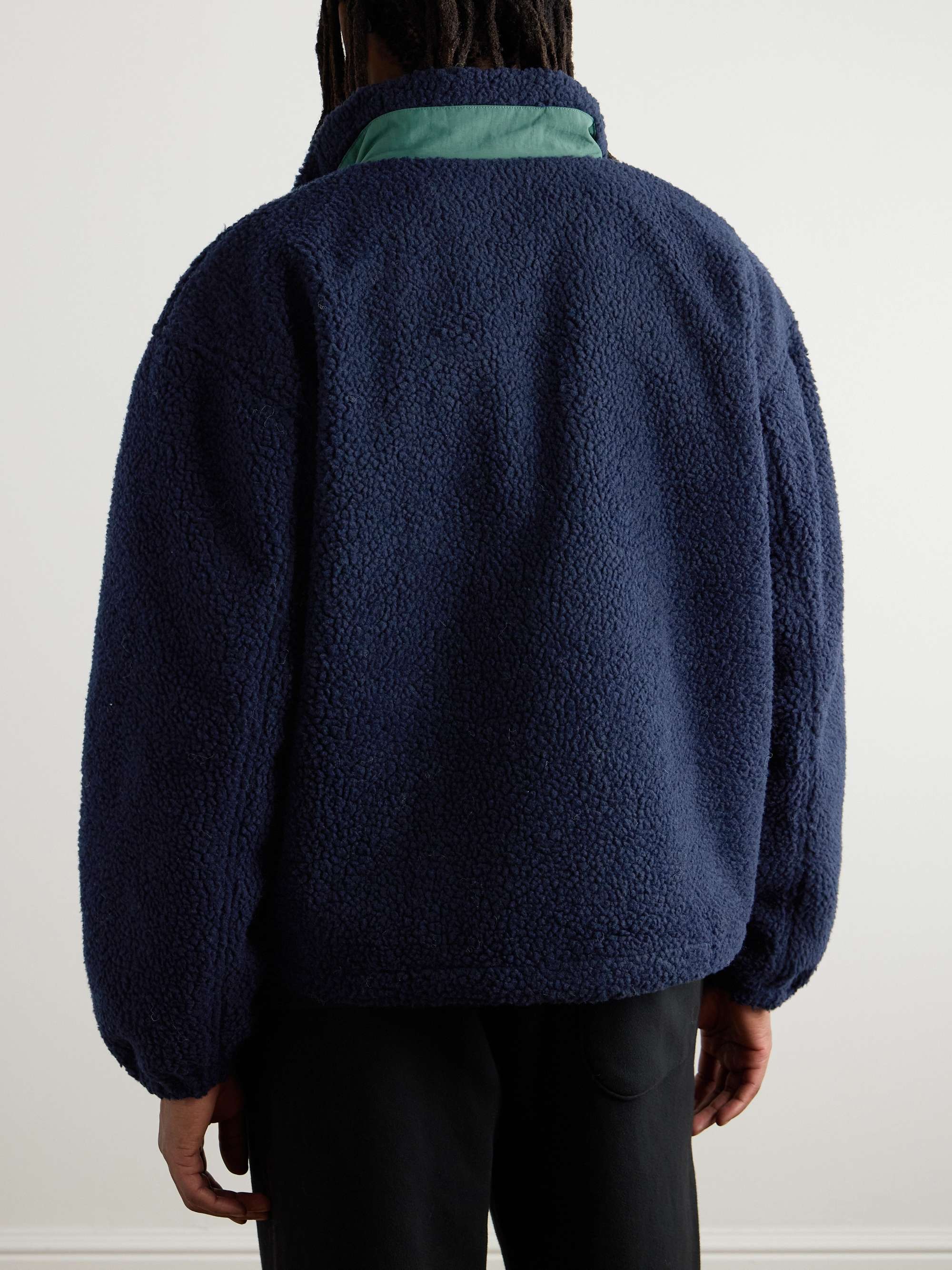 Logo-Appliquéd Twill-Trimmed Cotton-Fleece Jacket view