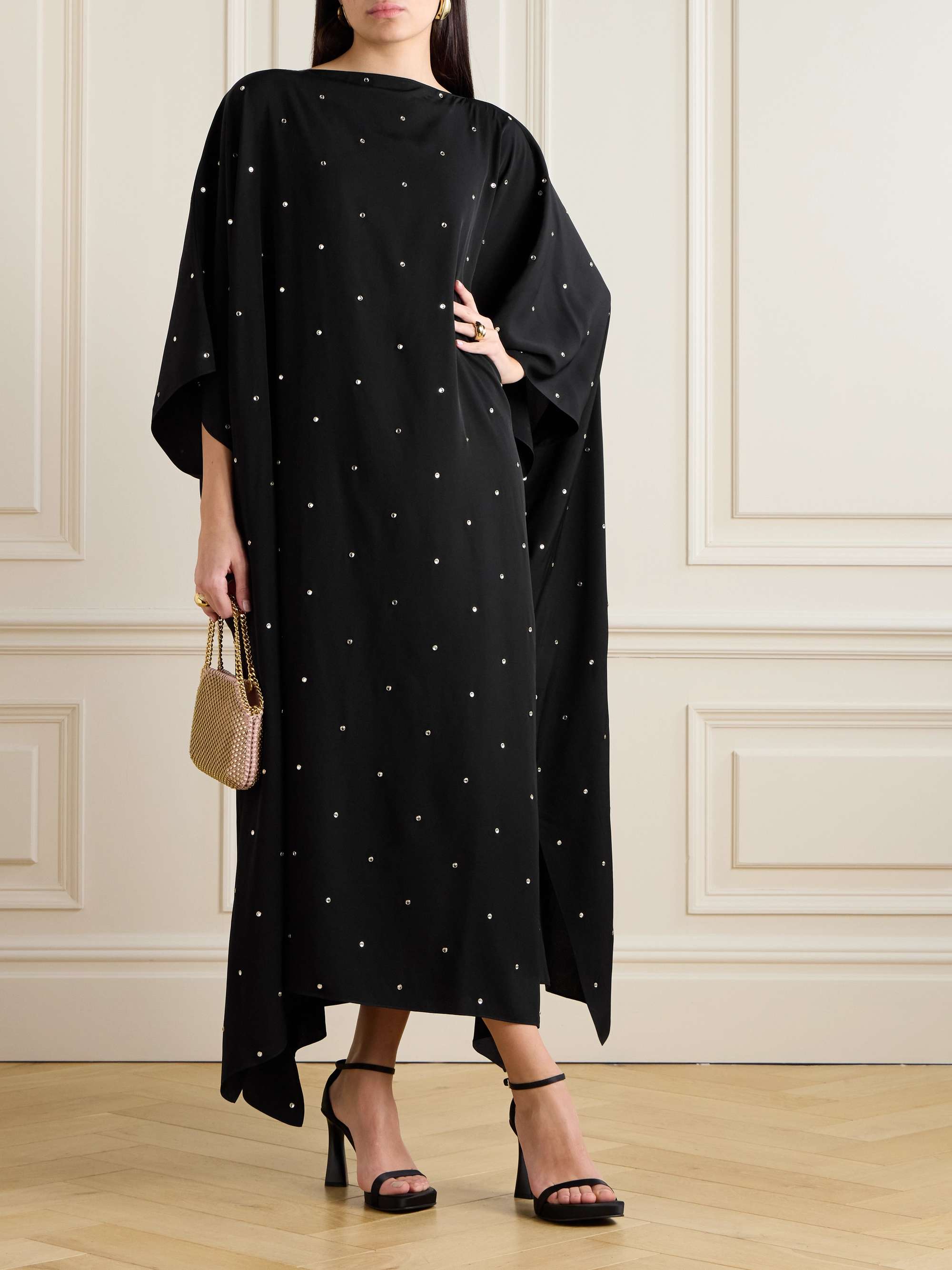 Crystal-embellished crepe kaftan view