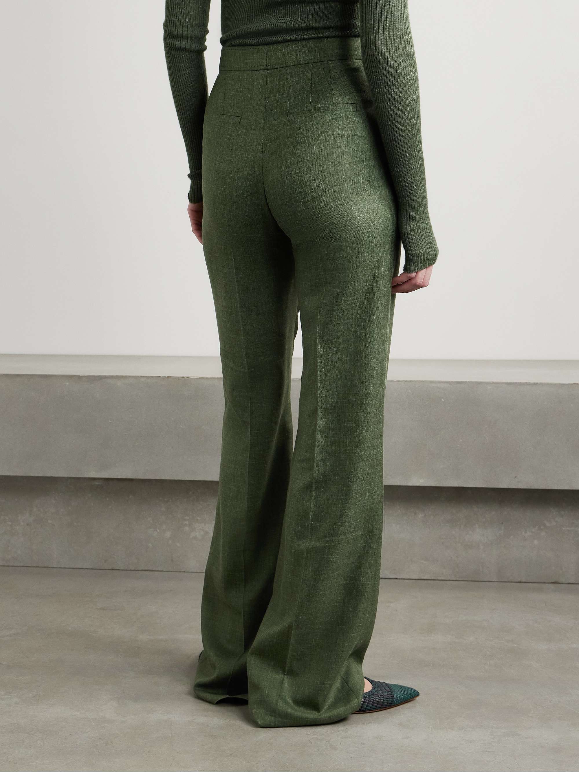 Vesta wool, silk and linen-blend flared pants view