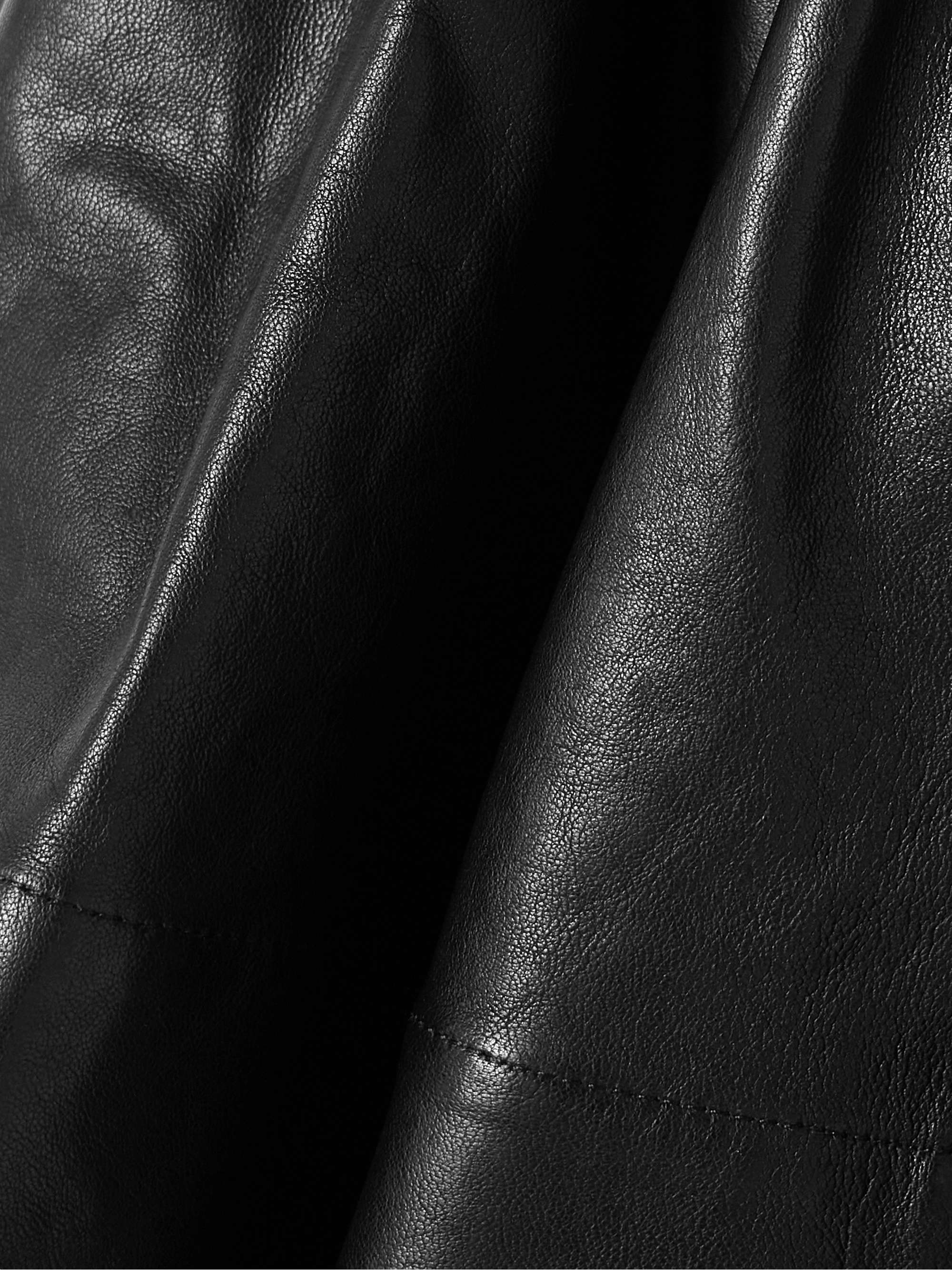 Lina pleated leather mini skirt view