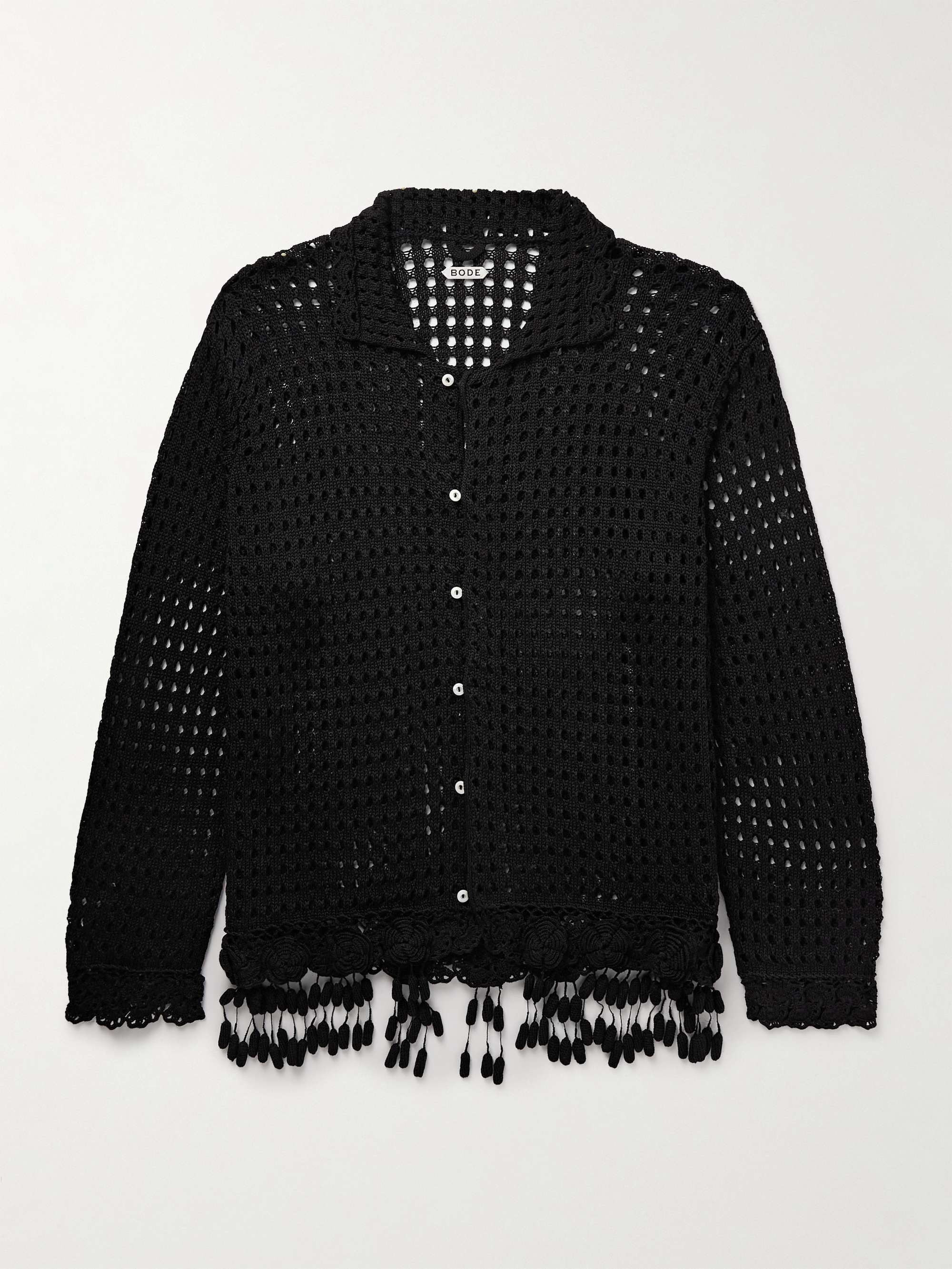 Blossom Tasselled Crocheted Pima Cotton Shirt view