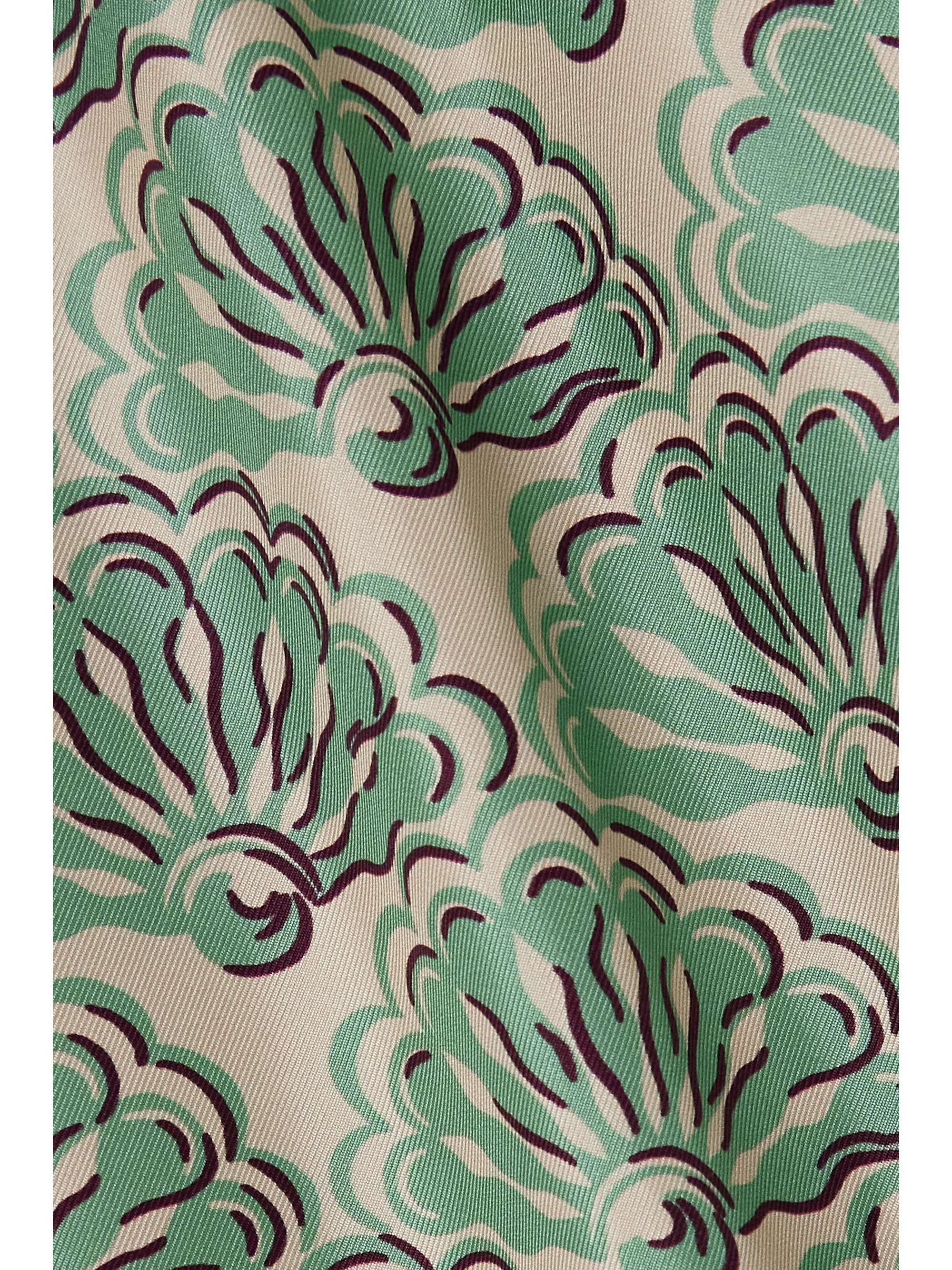 Printed silk-twill wide-leg pants view