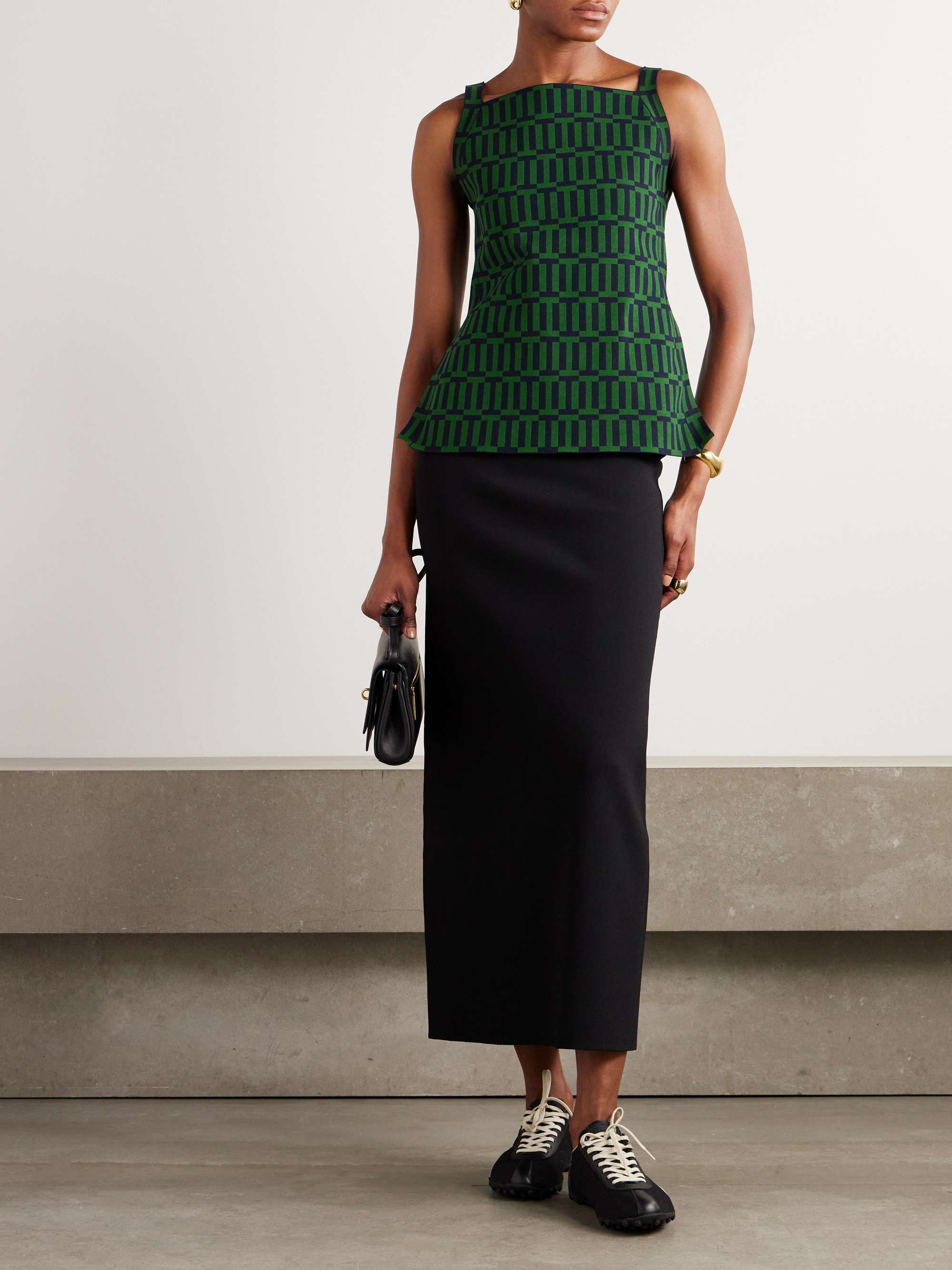 Asher cotton-blend jacquard tank view