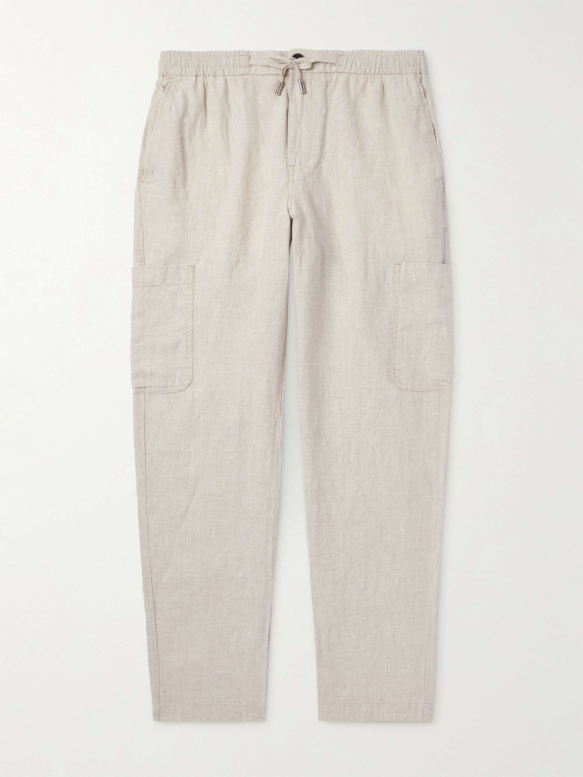 Tapered Linen Drawstring Cargo Trousers view
