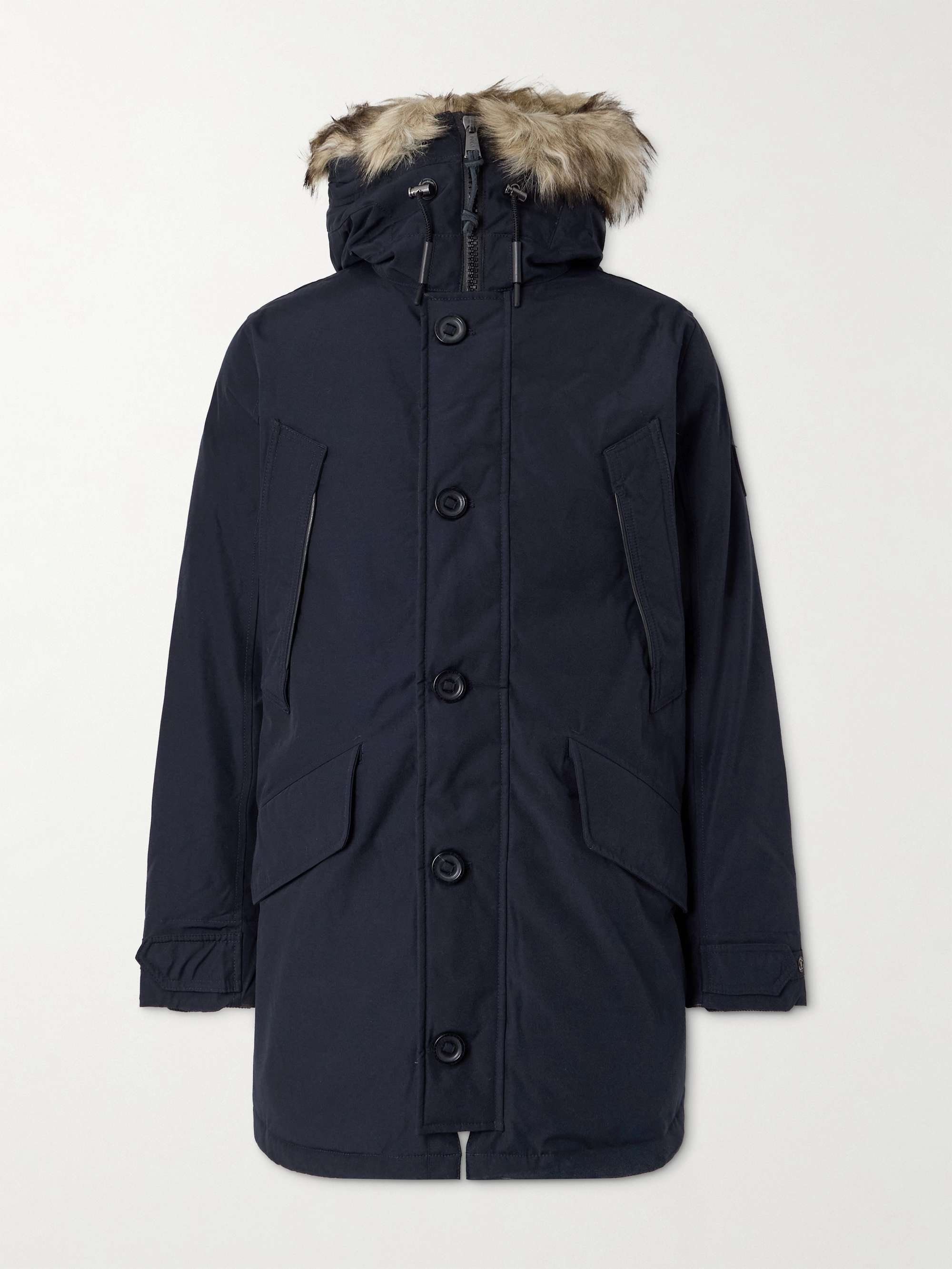 Annex Faux Fur-Trimmed Recycled-Shell Hooded Down Jacket view