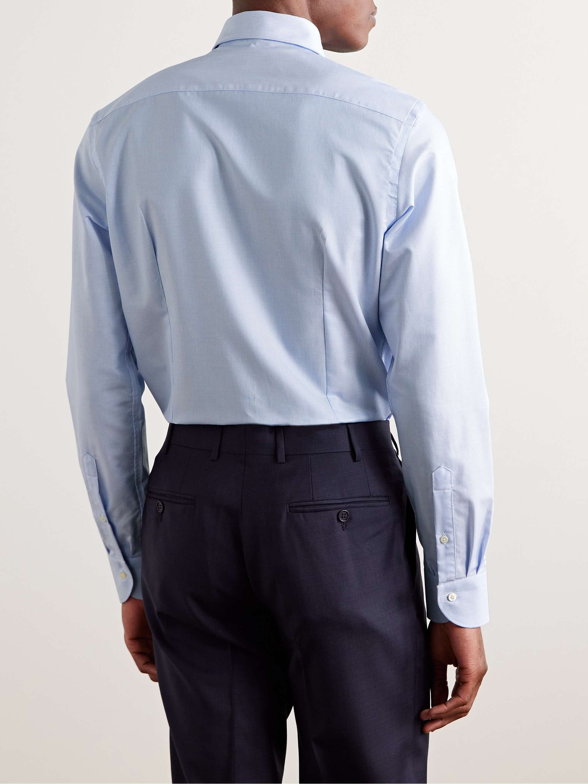 Slim-Fit Striped Impeccabile Cotton Shirt view