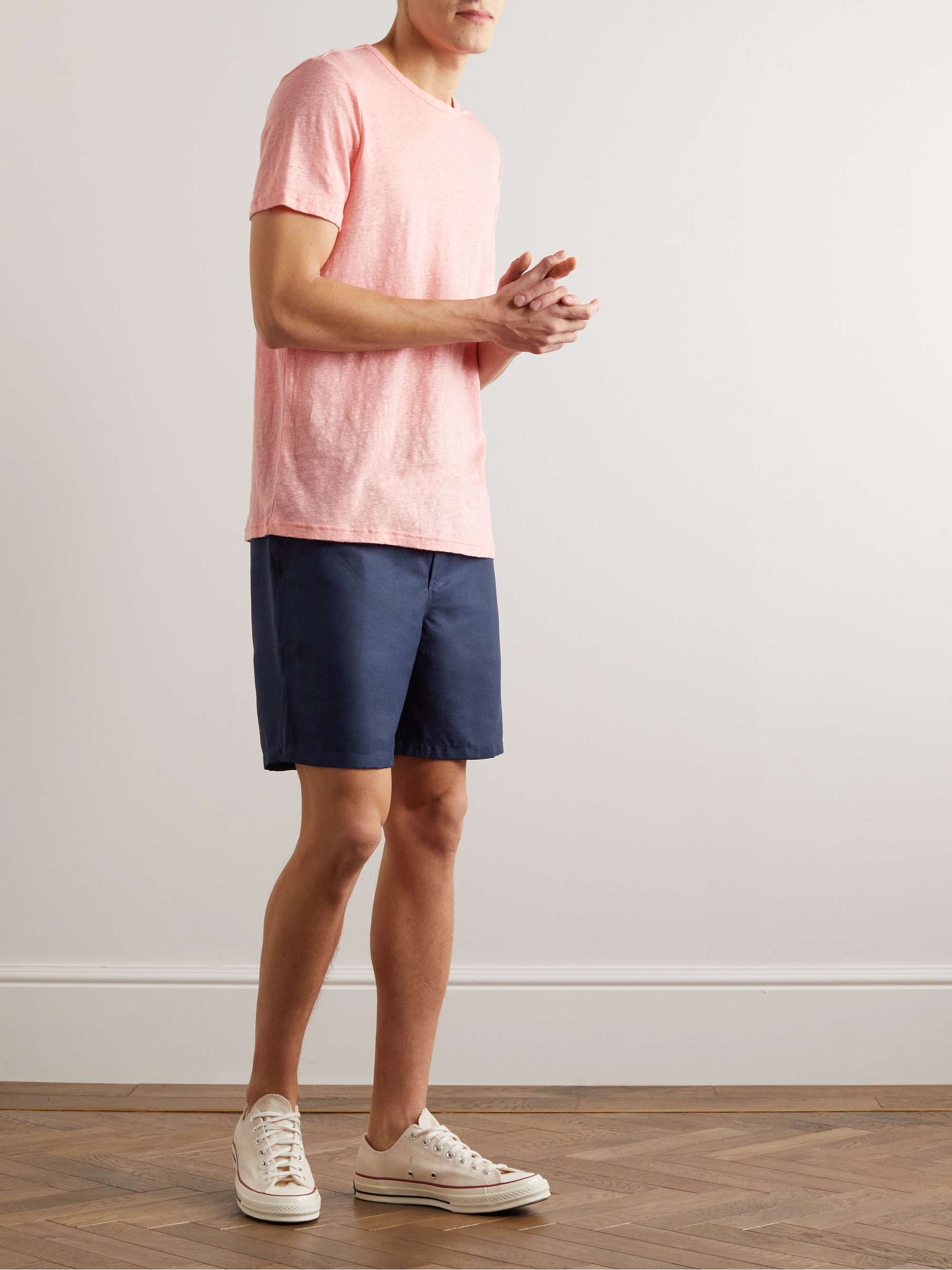 Sydney 1 Straight-Leg Linen Drawstring Shorts view