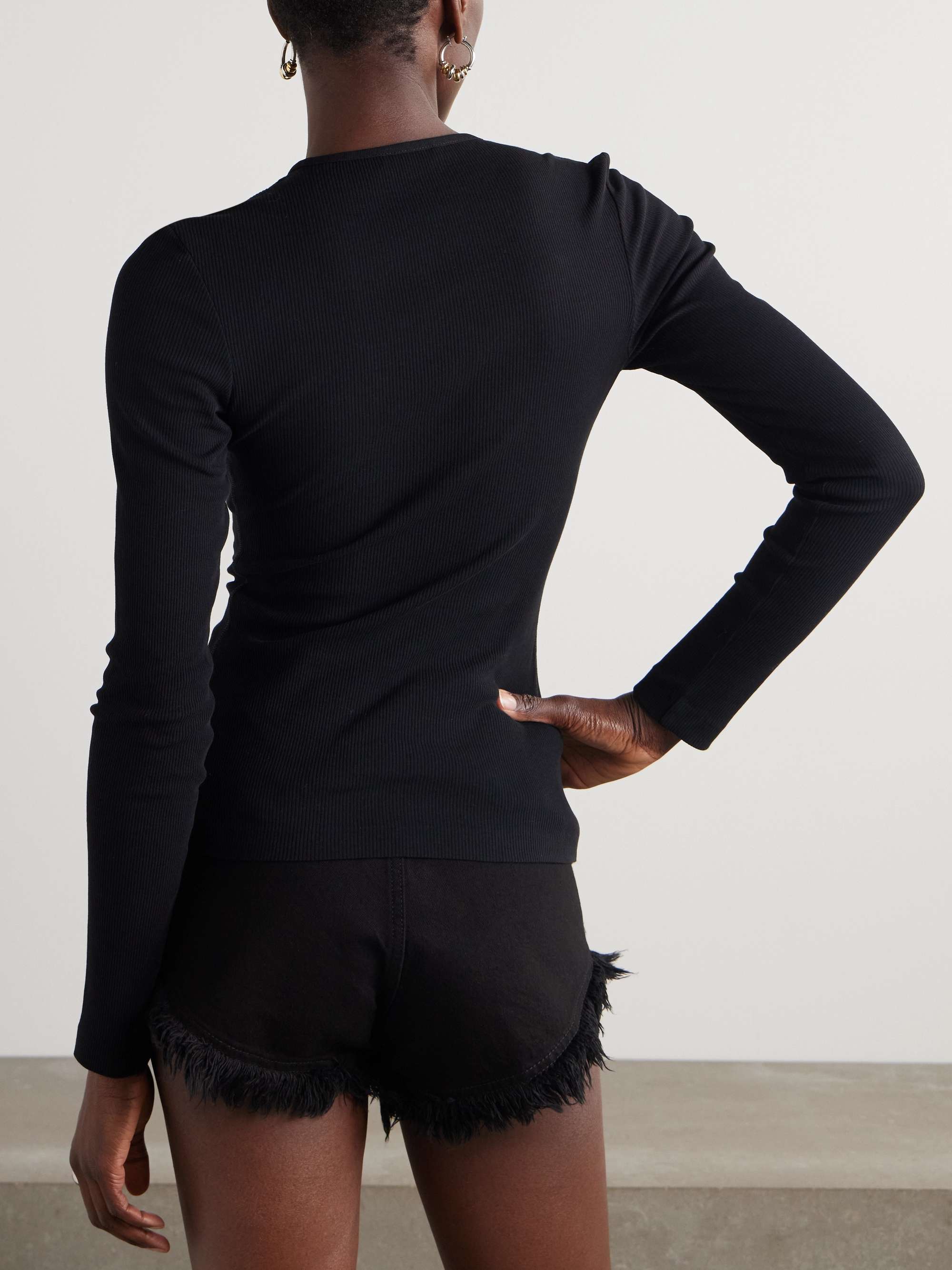 Ribbed cotton top view