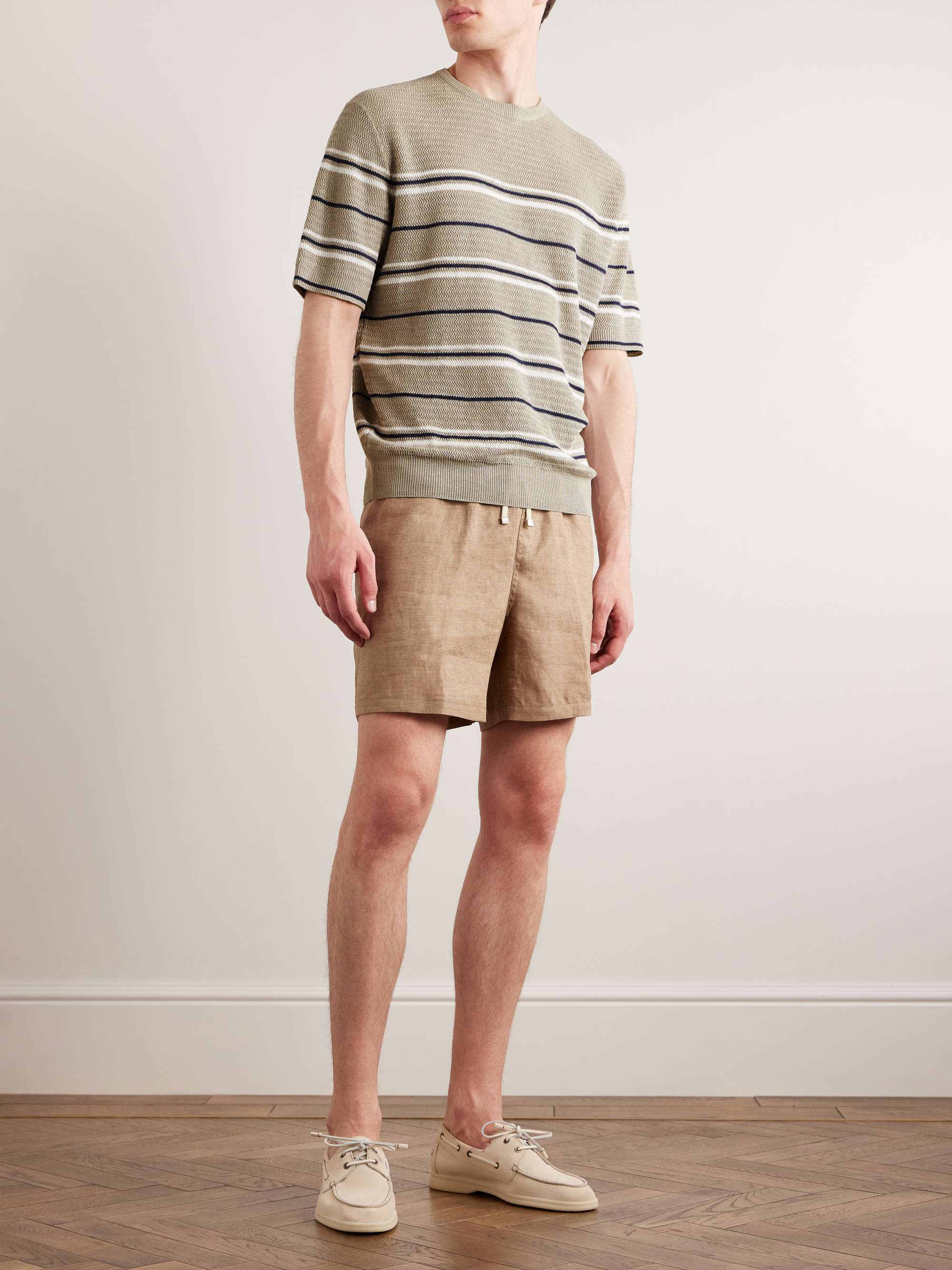 Striped Herringbone Linen T-Shirt view