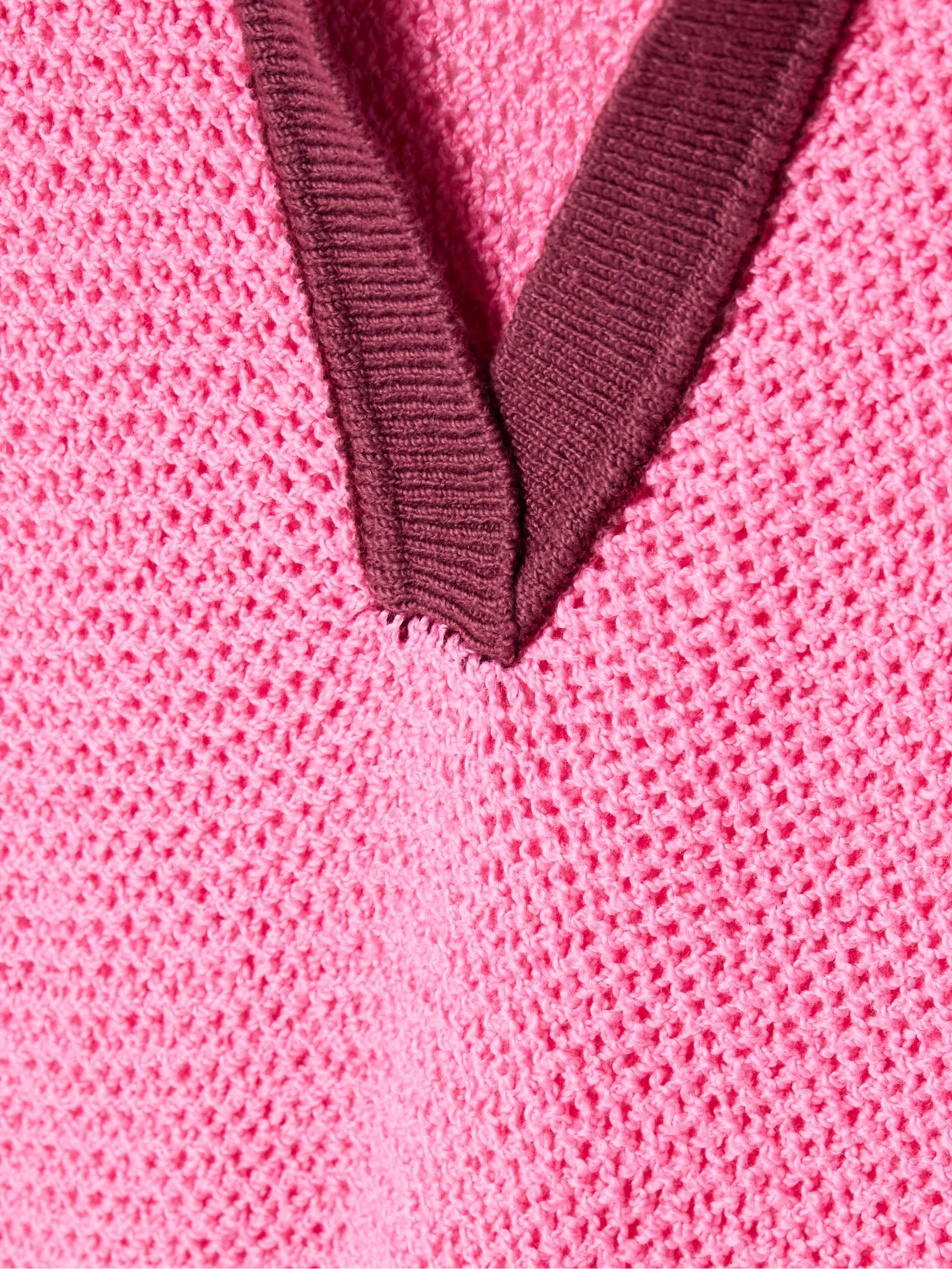 Oversized crocheted cotton polo shirt view