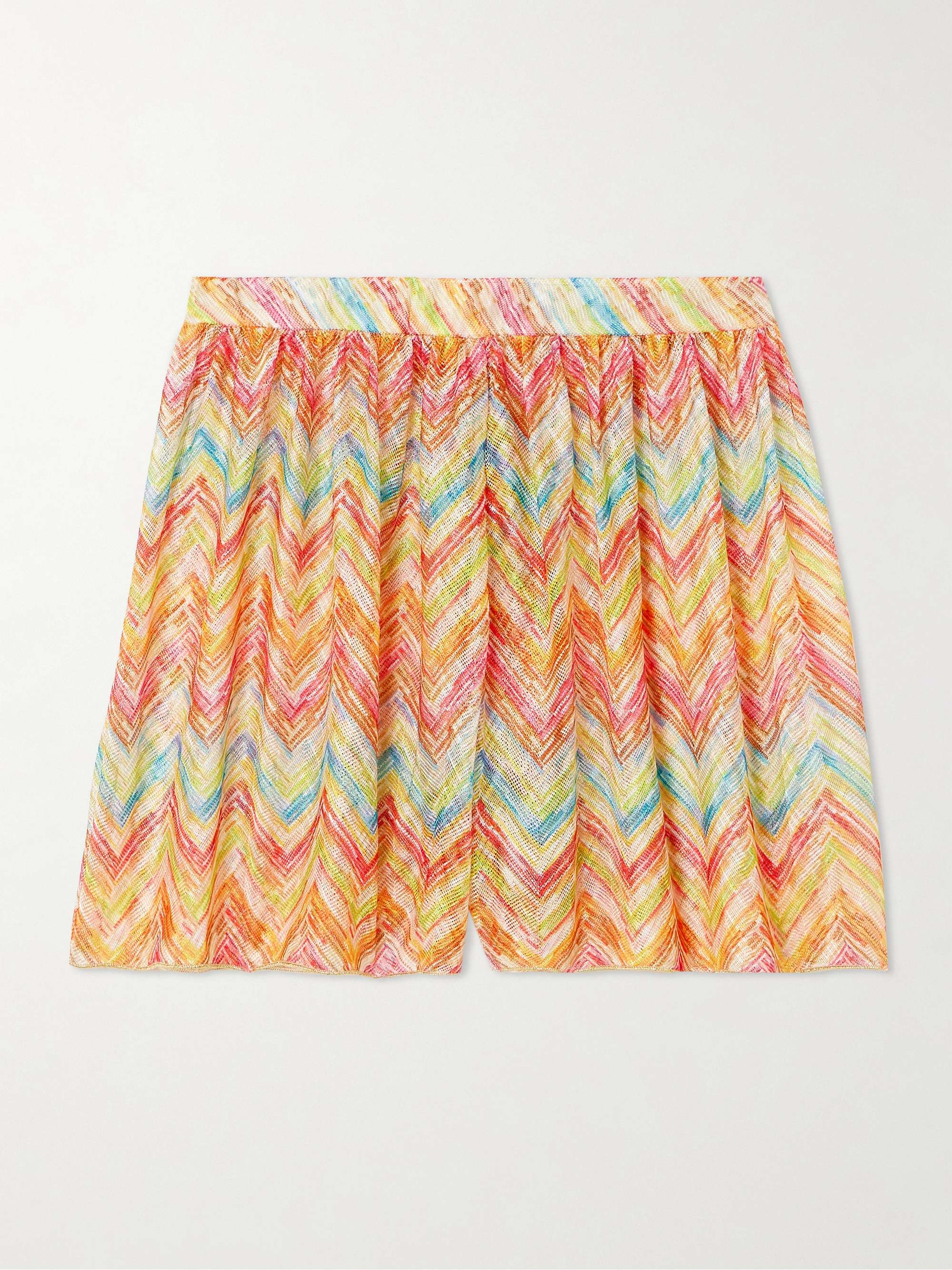 Mare striped crochet-knit shorts view
