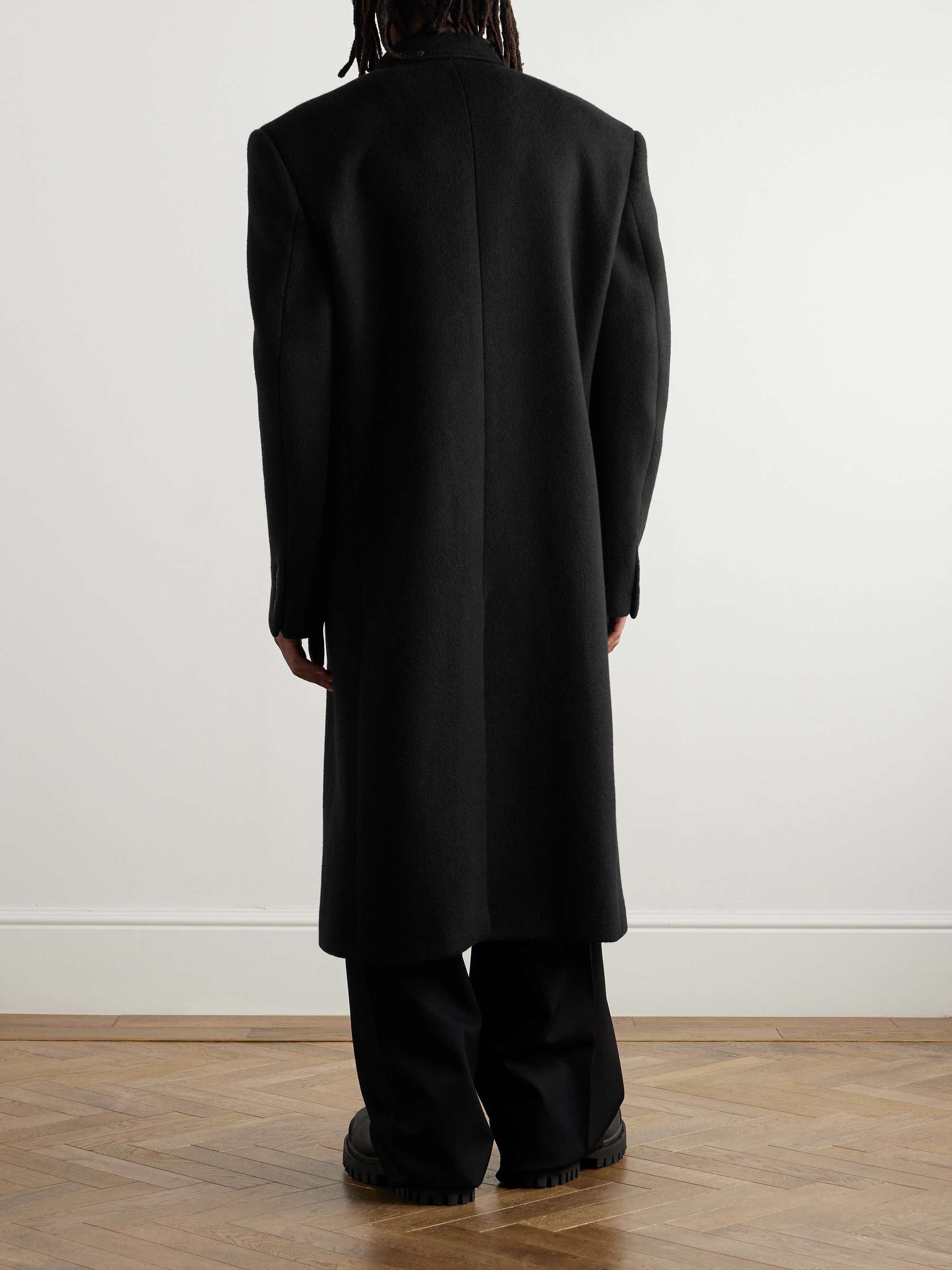 Oversized Double-Breasted Cashmere and Wool-Blend Felt Coat view